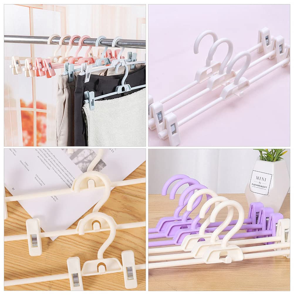 10-Pack Metal Pants Hangers with Non-Slip Clips - Space Saving Closet Organizer for Trousers, Skirts, Ties & Towels - Durable Clothes Hooks for Wardrobe Storage and Laundry Room Organization