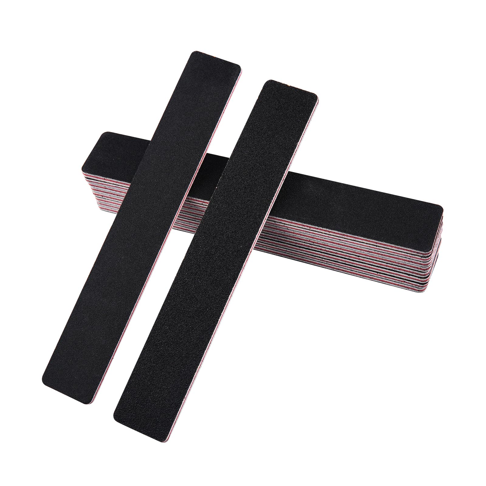 20 Pack Professional Nail Files - 100/180 Grit Black Emery Boards for Acrylic & Natural Nails - Reusable Manicure Tools for Buffing, Shaping & Smoothing - Perfect for Home, Salon & Travel Nail Care