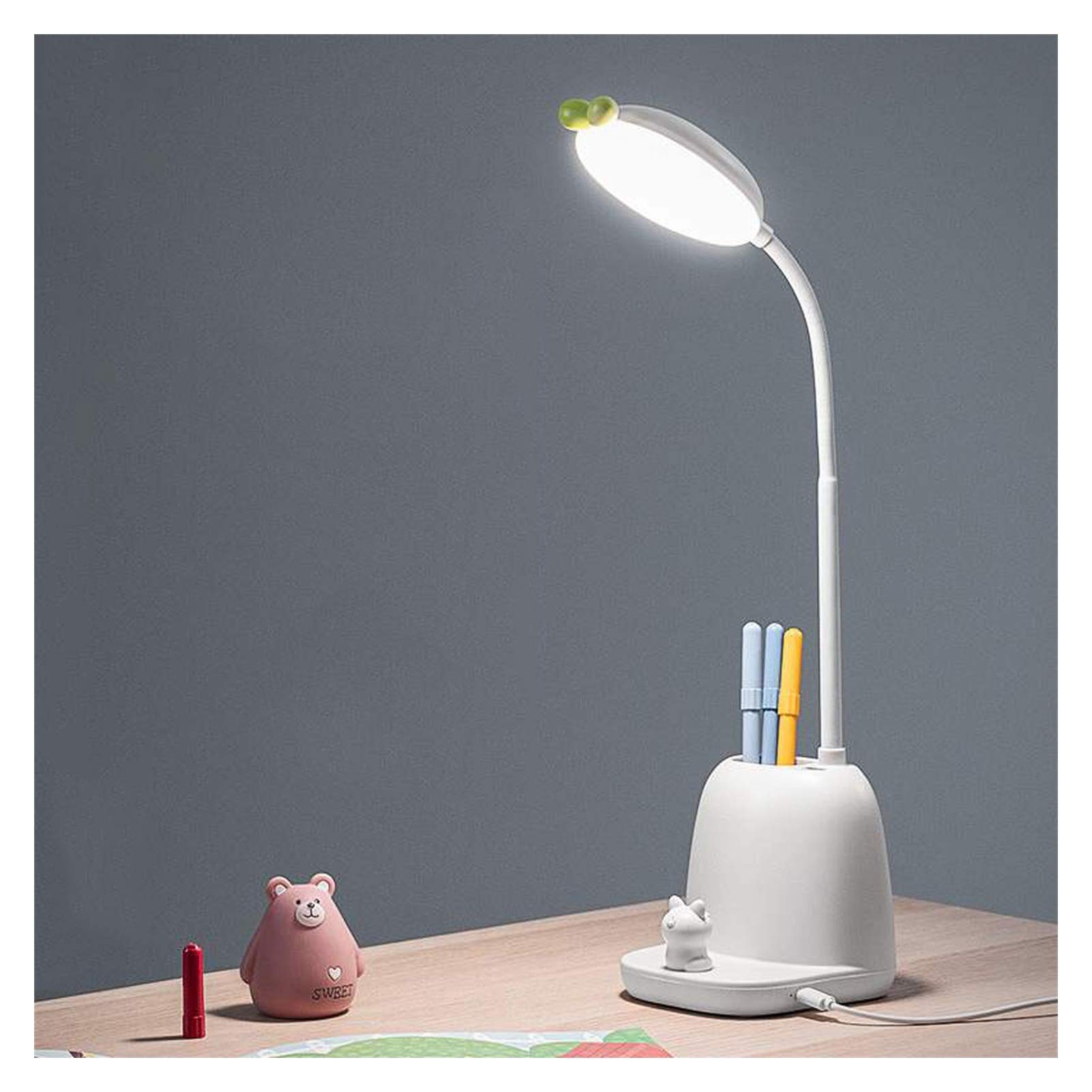Zxb-Shop LED Desk Lamp with Stepless Dimming & 3 Lighting Modes - Touch Control Reading Light for Home Office, Bedside Table Lamp (White) - Perfect for Studying, Working & Nightstand Lighting