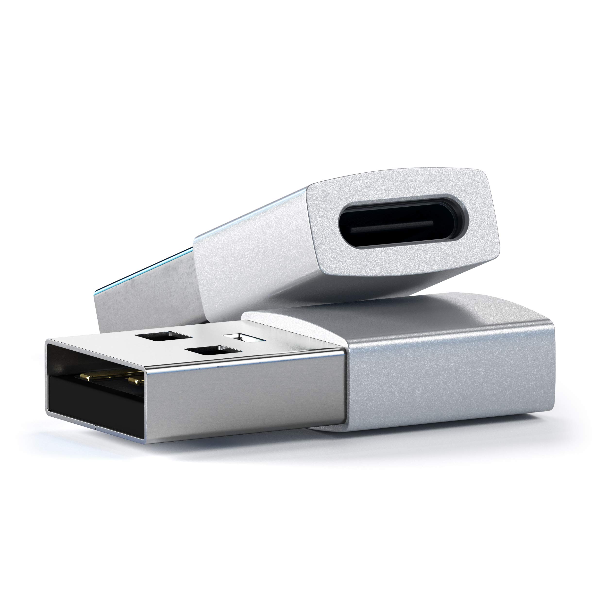 Satechi USB-A to USB-C Adapter Converter - Type A Male to Type C Female - Compatible with MacBook Pro, iMac, Windows Laptops, PC, Computers - Silver | Perfect for Charging, Data Transfer & Connecting Peripherals