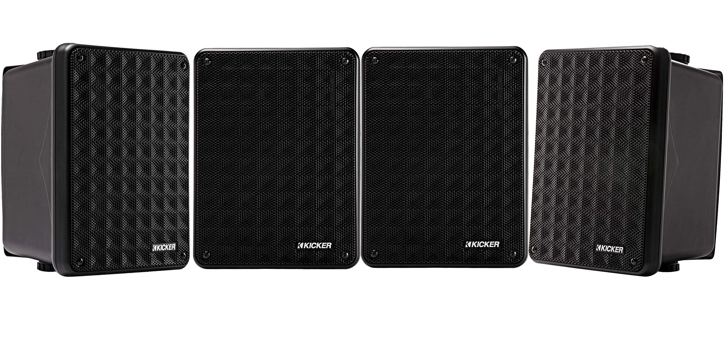 Kicker KB6 2-Way Full Range Indoor Outdoor Weatherproof Speakers (4-Pack) - 6.5
