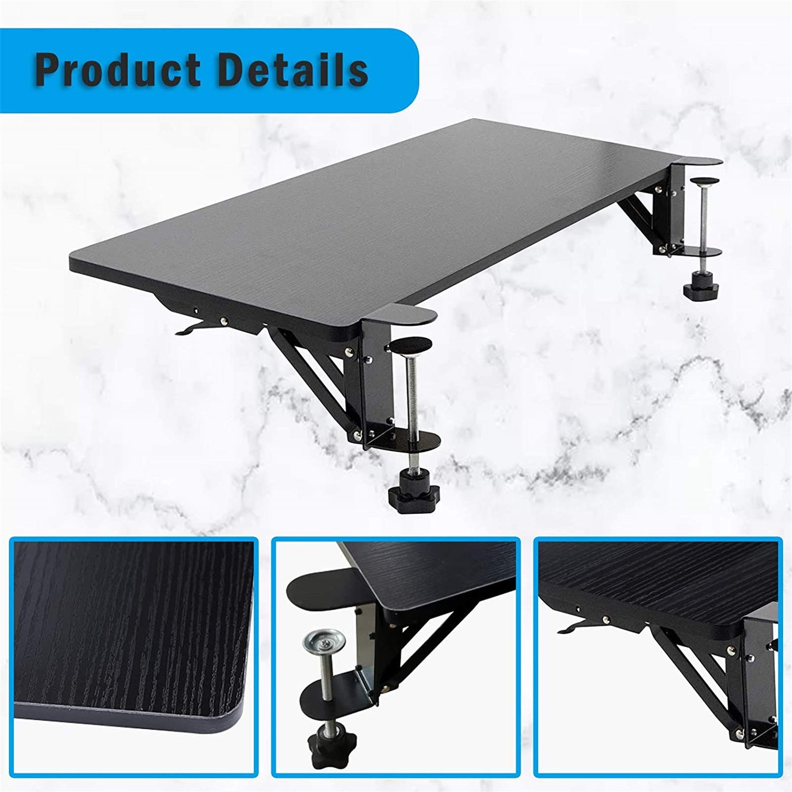 LIJCC Under Desk Keyboard Tray - 25x9.8 Inch Clamp-On Computer Keyboard & Mouse Drawer for Home & Office - Ergonomic Workspace Solution for Desks, Gaming Setups & Compact Spaces