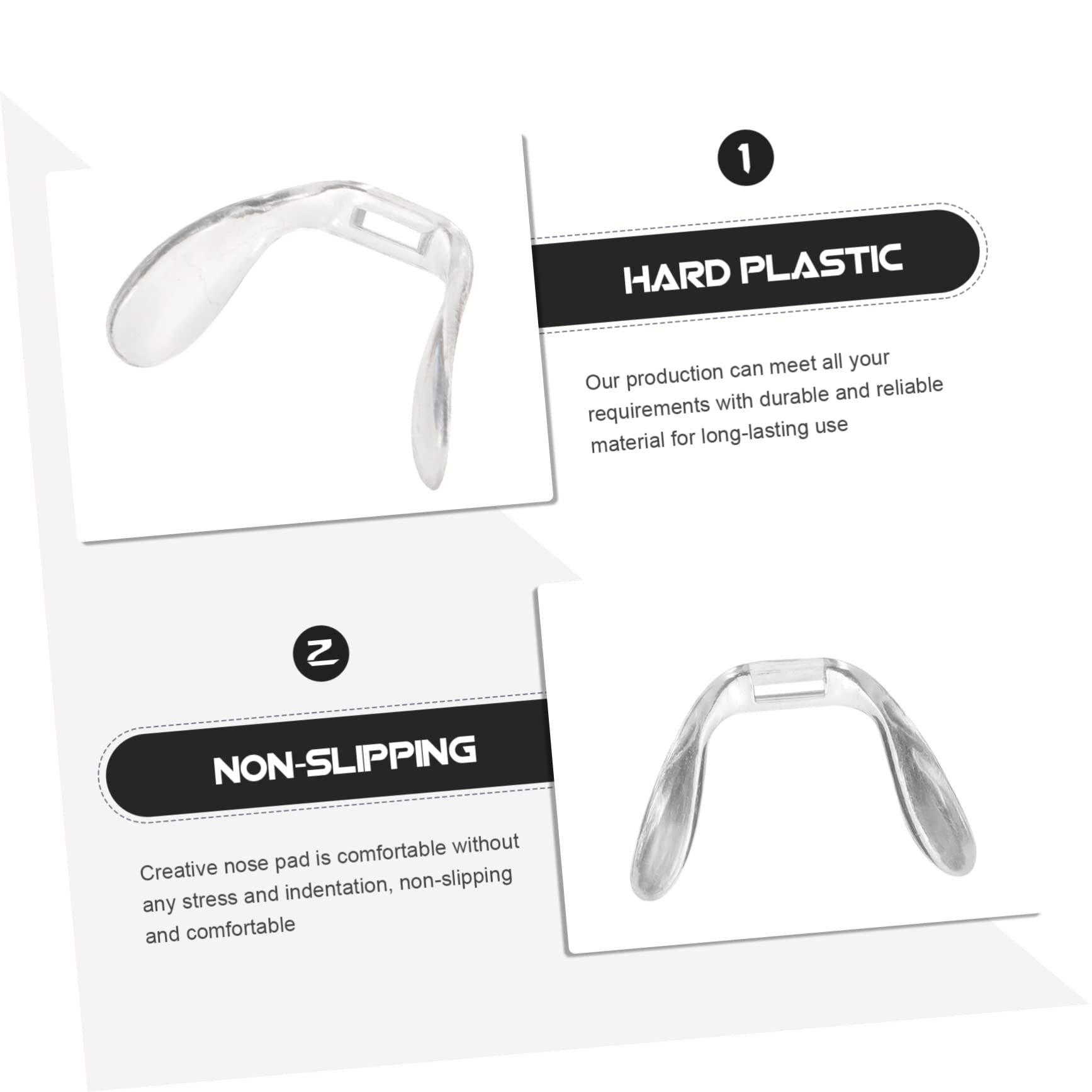 JECOMPRIS 3-Pack Non-Slip Glasses Nose Pads - Hard Plastic Eyewear Accessories for Adults & Kids - Perfect for Reading, Computer Use, and Daily Wear