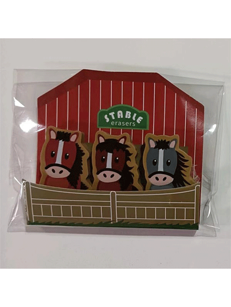 Premium Pony in a Stable Erasers - Cute Animal-Themed School & Office Supplies for Kids & Adults - Perfect for Classroom, Homework & Art Projects