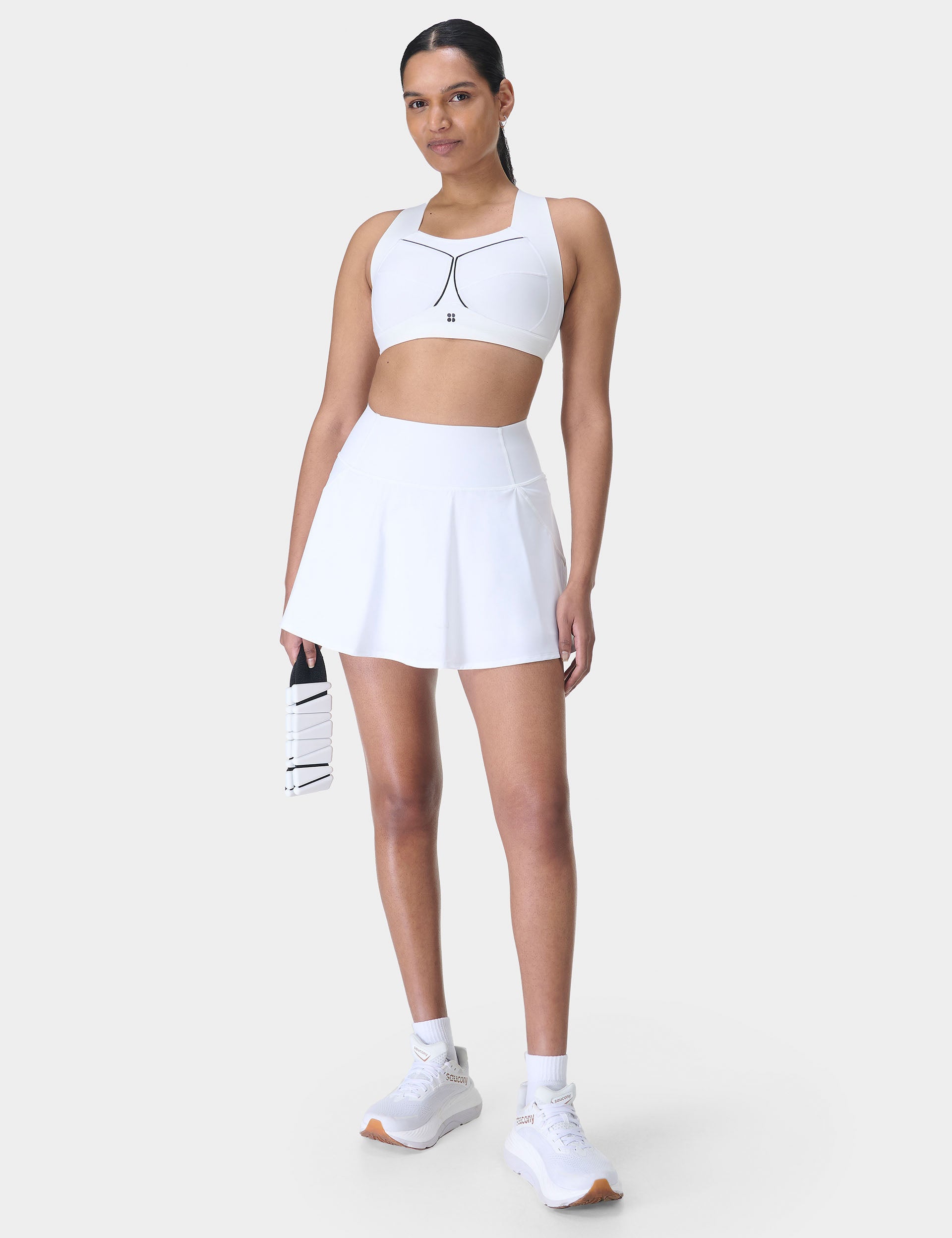 Power Skort for Women - High Waist White Tennis Skirt with Built-in Shorts | Perfect for Running, Yoga, and Gym Workouts