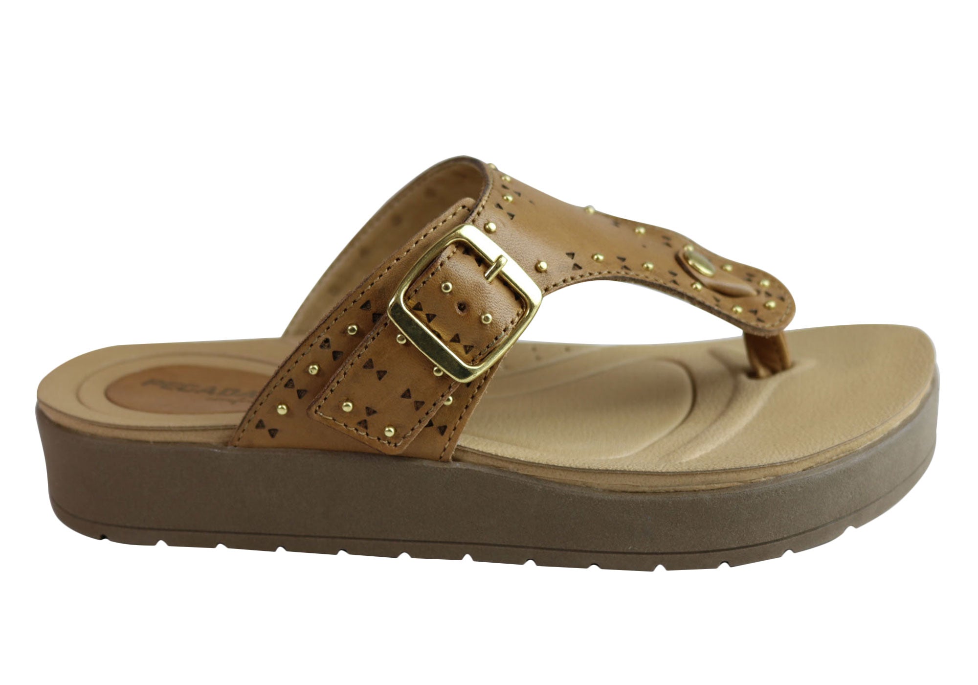 Jess Women's Cushioned Leather Sandals - Comfortable Flip Flops Made in Brazil - Perfect for Beach, Vacation & Summer Outfits