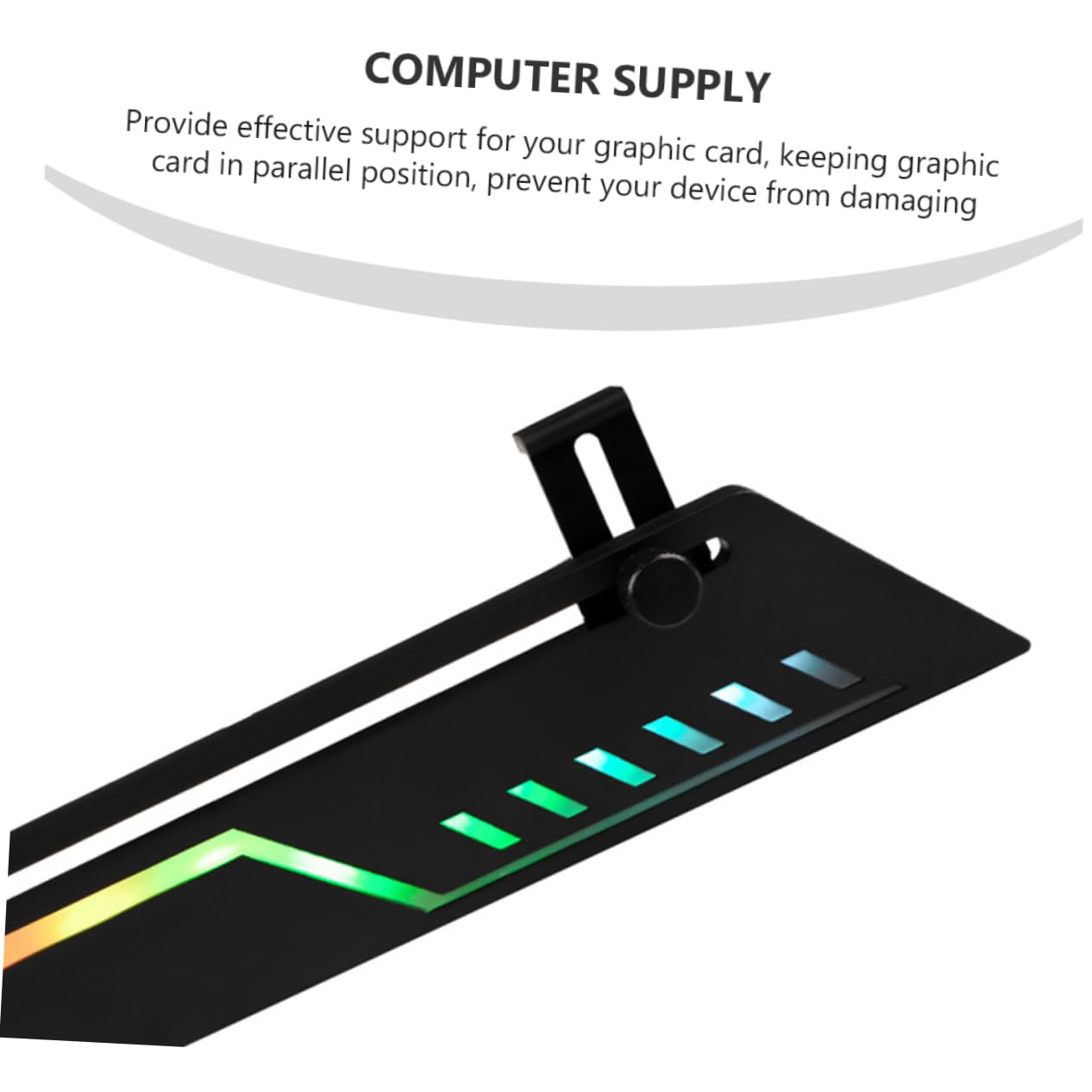 Uonlytech GPU Support Bracket - Heavy Duty Graphics Card Holder with RGB Lighting, Vertical Mount Riser for PC Case - Perfect for Gaming Rigs & Workstation Builds