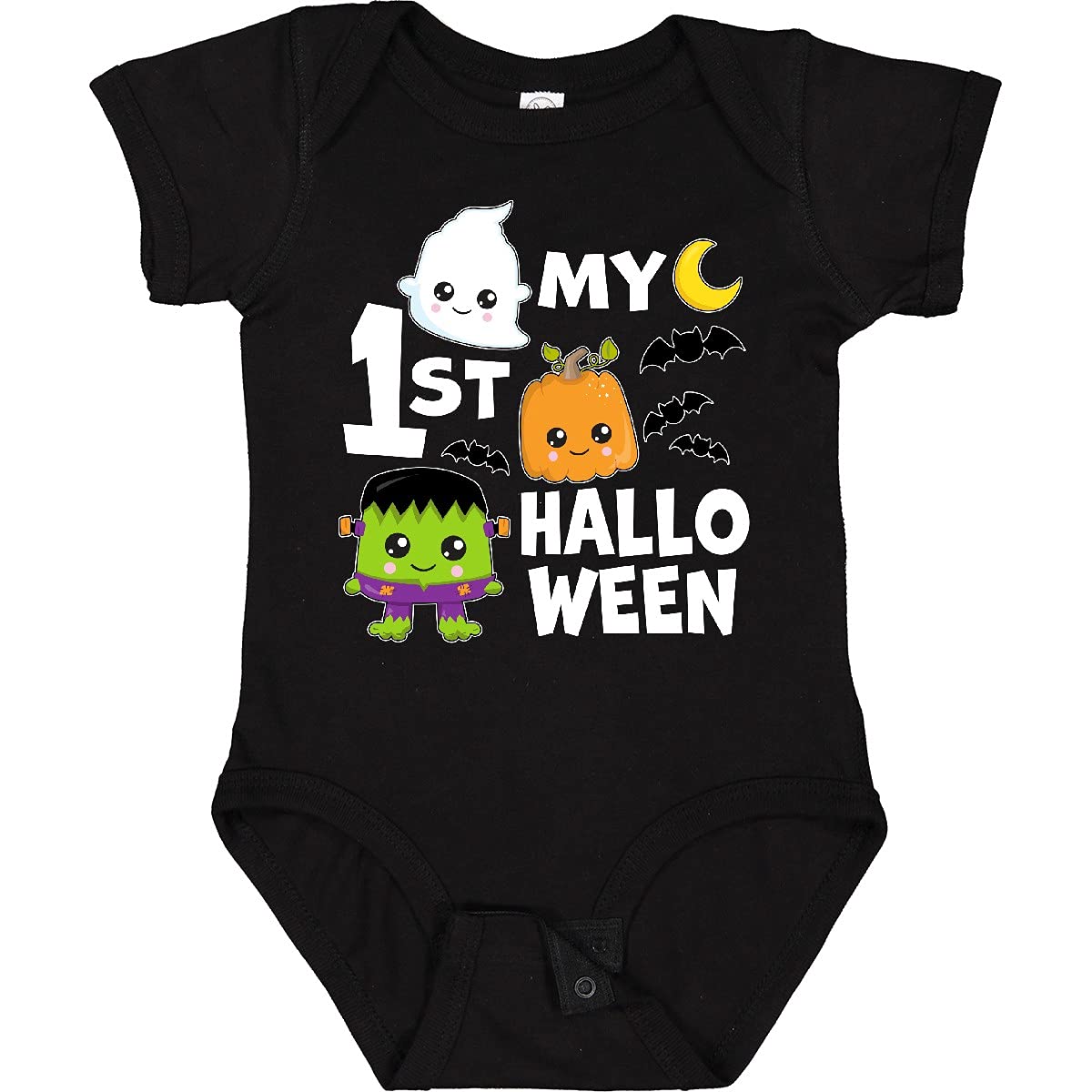 My 1st Halloween Baby Bodysuit - Cute Ghost & Pumpkin Design - Soft Cotton Infant Bodysuit for Halloween Photos & Parties