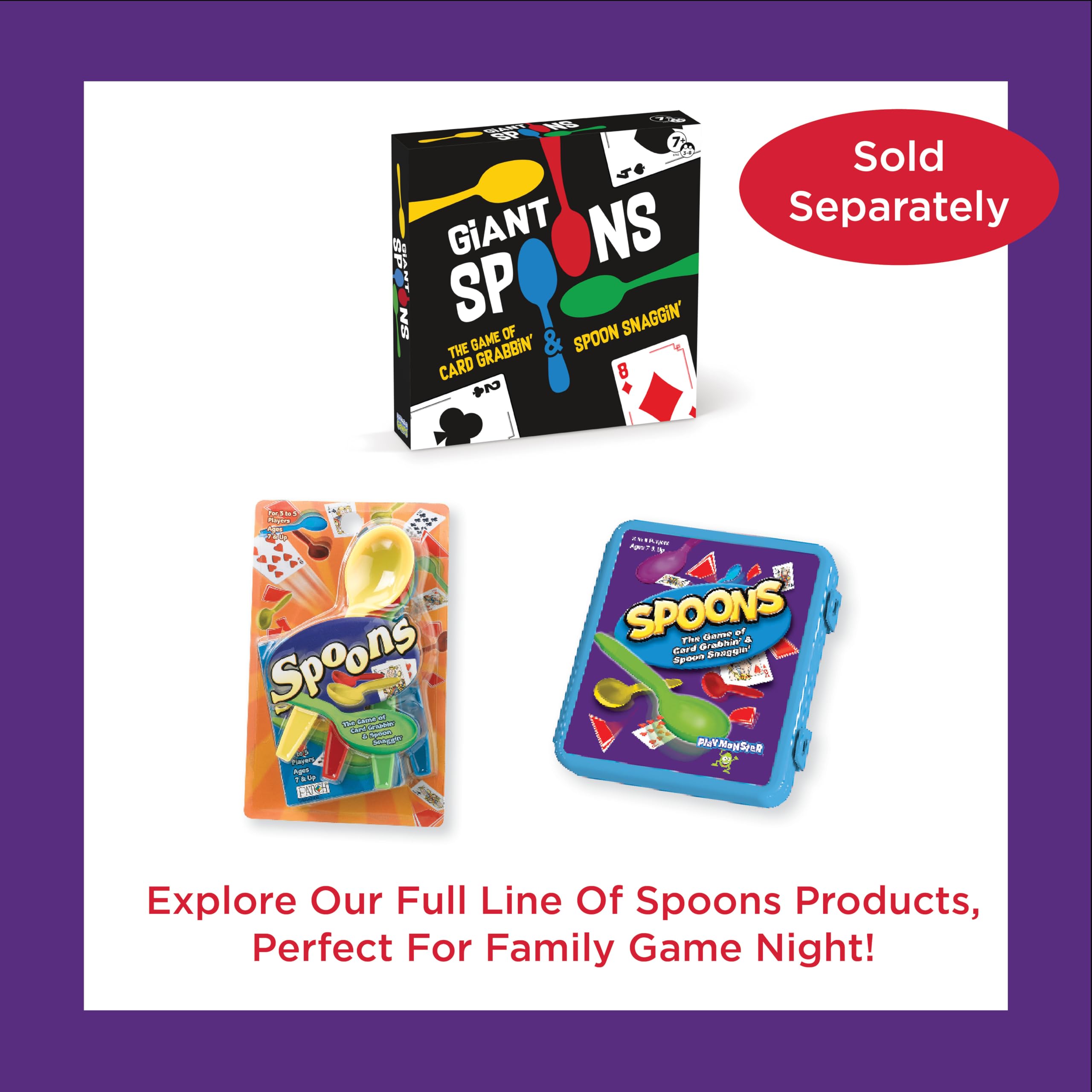 Premium Spoons Card Game Set - Family Fun Travel Game for 3-6 Players Ages 7+ with Playing Cards & Storage Case - Perfect for Game Nights, Parties & Road Trips
