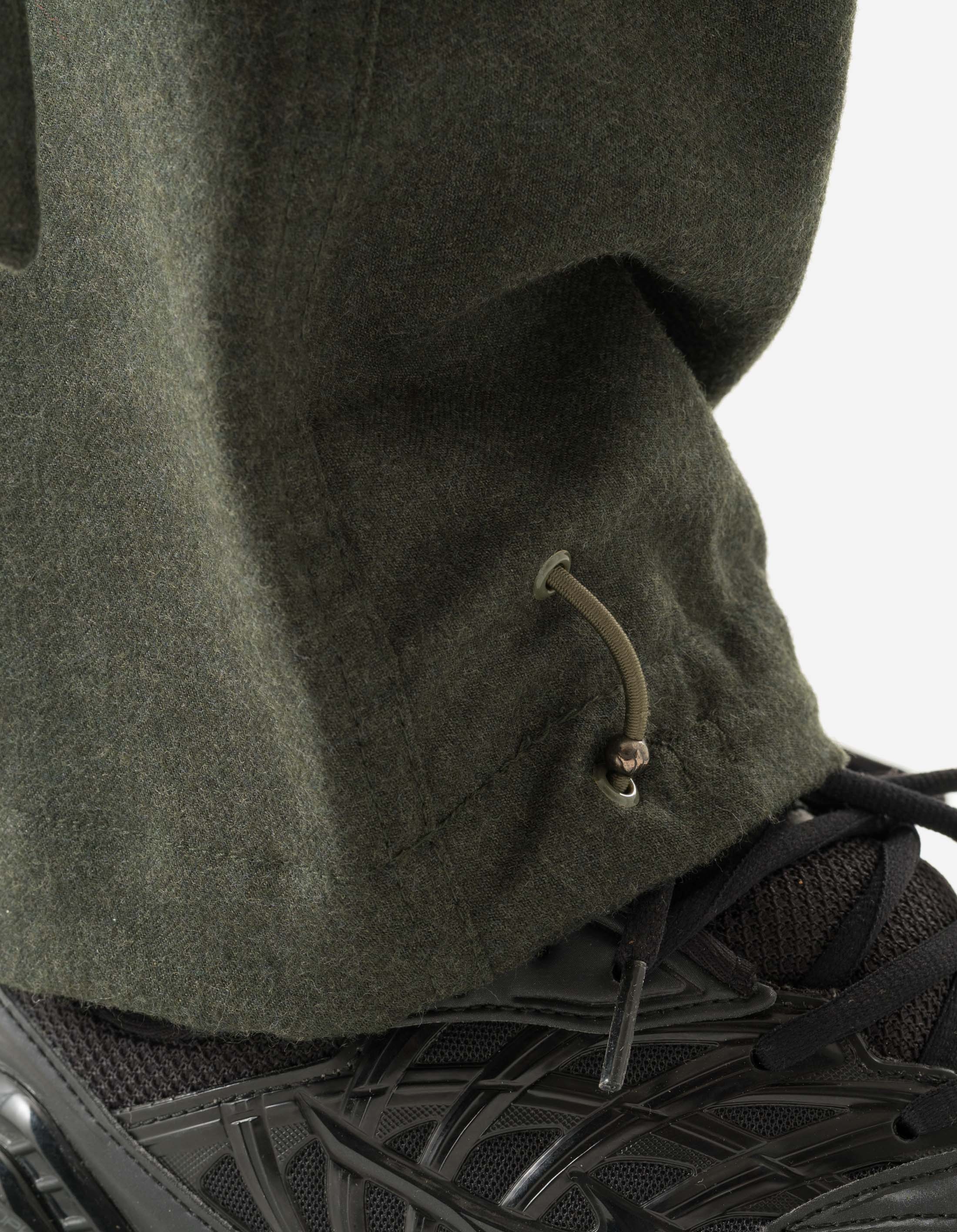 6068 Merino Wool Cargo Track Pants for Men - Dark Olive Green Outdoor Hiking & Travel Joggers with Pockets
