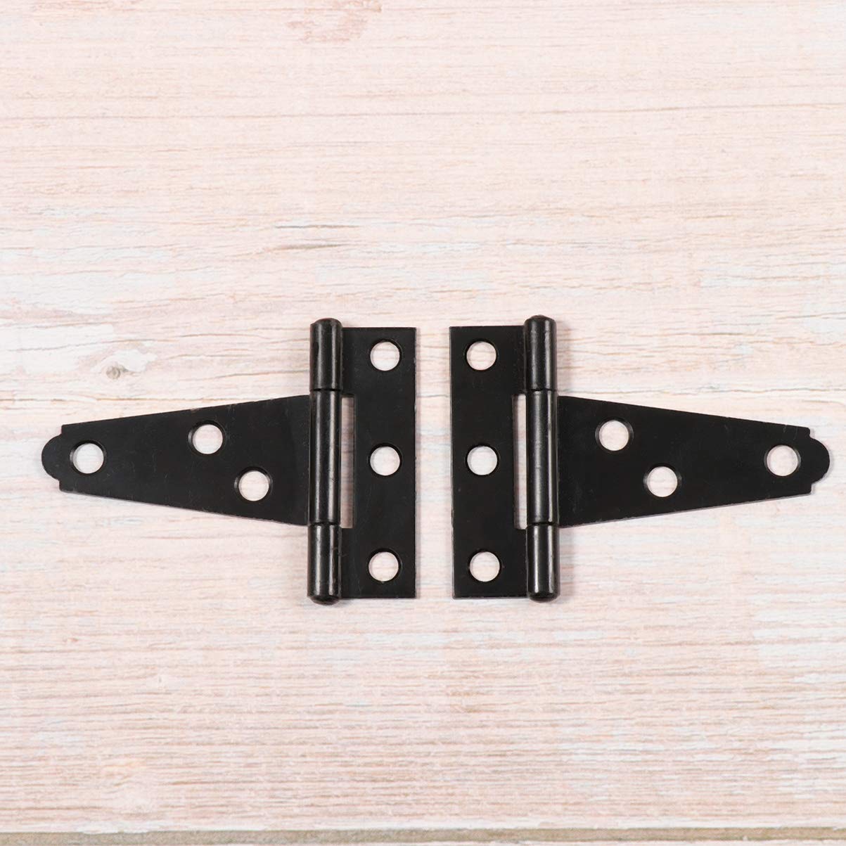 2 Pack T-Shaped Hinges - Flexible Black Gate Hinges for Kitchen Cabinets, Fences & Iron Doors (2 Inch) - Heavy Duty T-Strap Hinges for Windows, Venetian Hardware & Home Decor - Perfect for DIY Projects & Furniture Repair