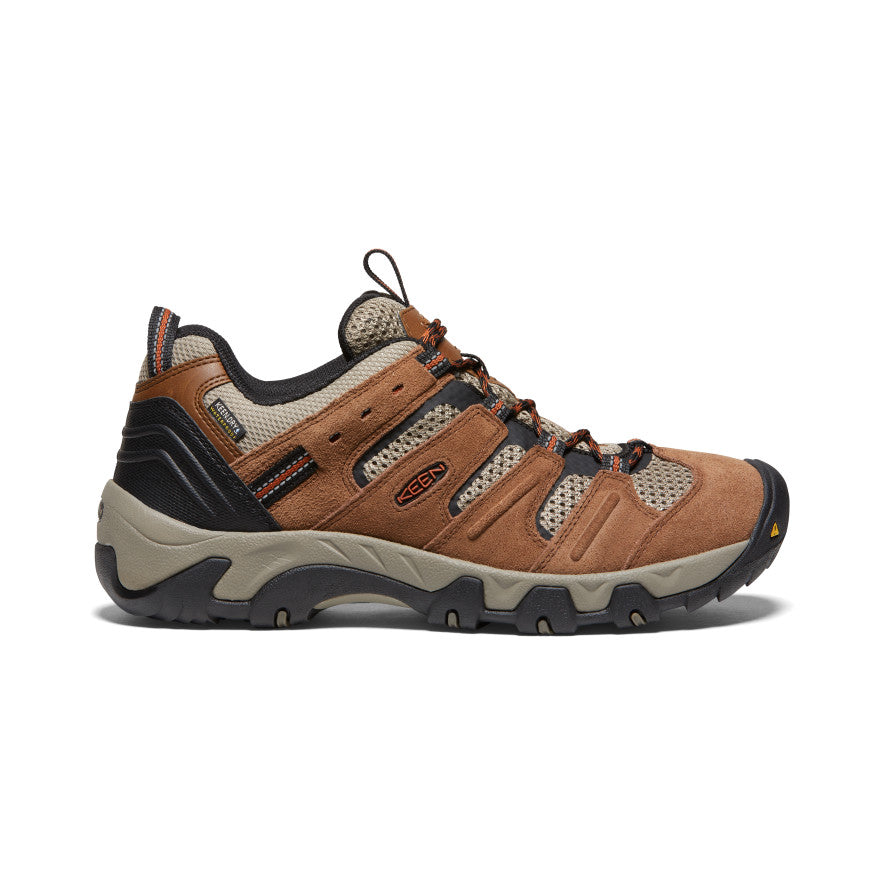 Men's Waterproof Hiking Shoes - Lightweight Outdoor Trekking Boots for Men | Bison/Fossil Orange Color | Perfect for Trail Running, Camping & Mountain Climbing
