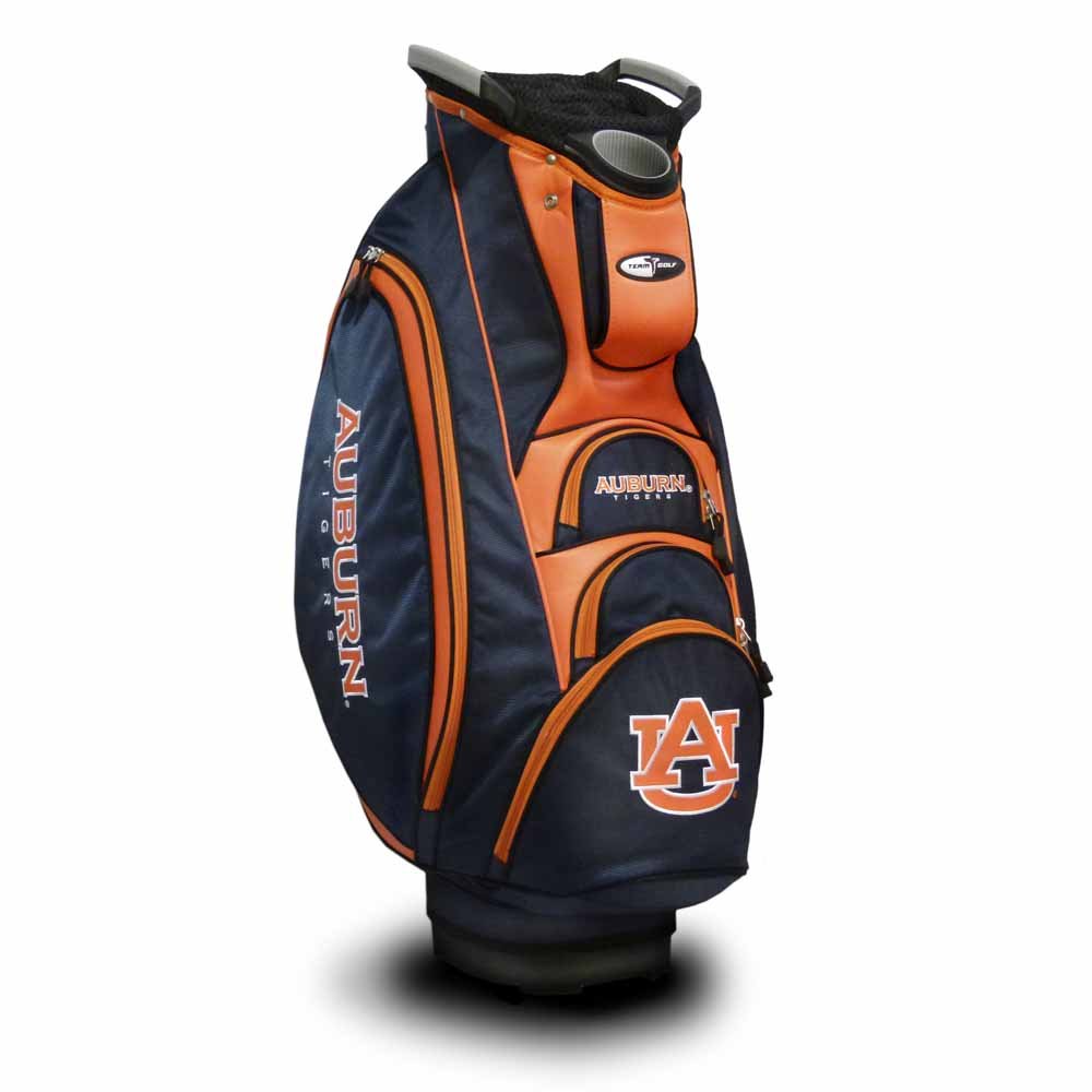 Auburn University Tigers NCAA Golf Cart Bag - 10-Way Top, Dual Handle, Putter Well & Cooler Pocket | Padded Strap, Umbrella Holder & Removable Rain Hood | Perfect for College Golf Tournaments & Campus Rounds