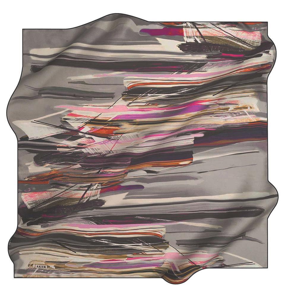 Aker Silk Cotton Patterned Square Scarf #7814 414 - Stylish Fashion Accessory for Women, Perfect for Office, Travel and Special Occasions