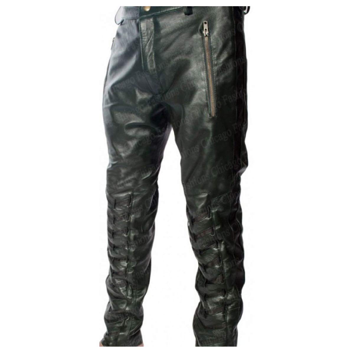 Men's Queen Superhero Stephen Amell Green Jacket with Hood & Oliver Black Leather Costume Pants - Arrow TV Show Cosplay, Halloween Costume, Comic-Con Outfit