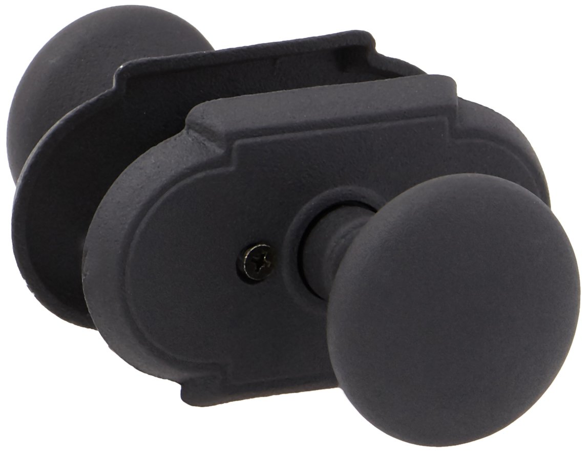 Wrought Steel Arched Rosettes with Round Knobs - Matte Black Passage Door Hardware Set for Interior Doors & Cabinets