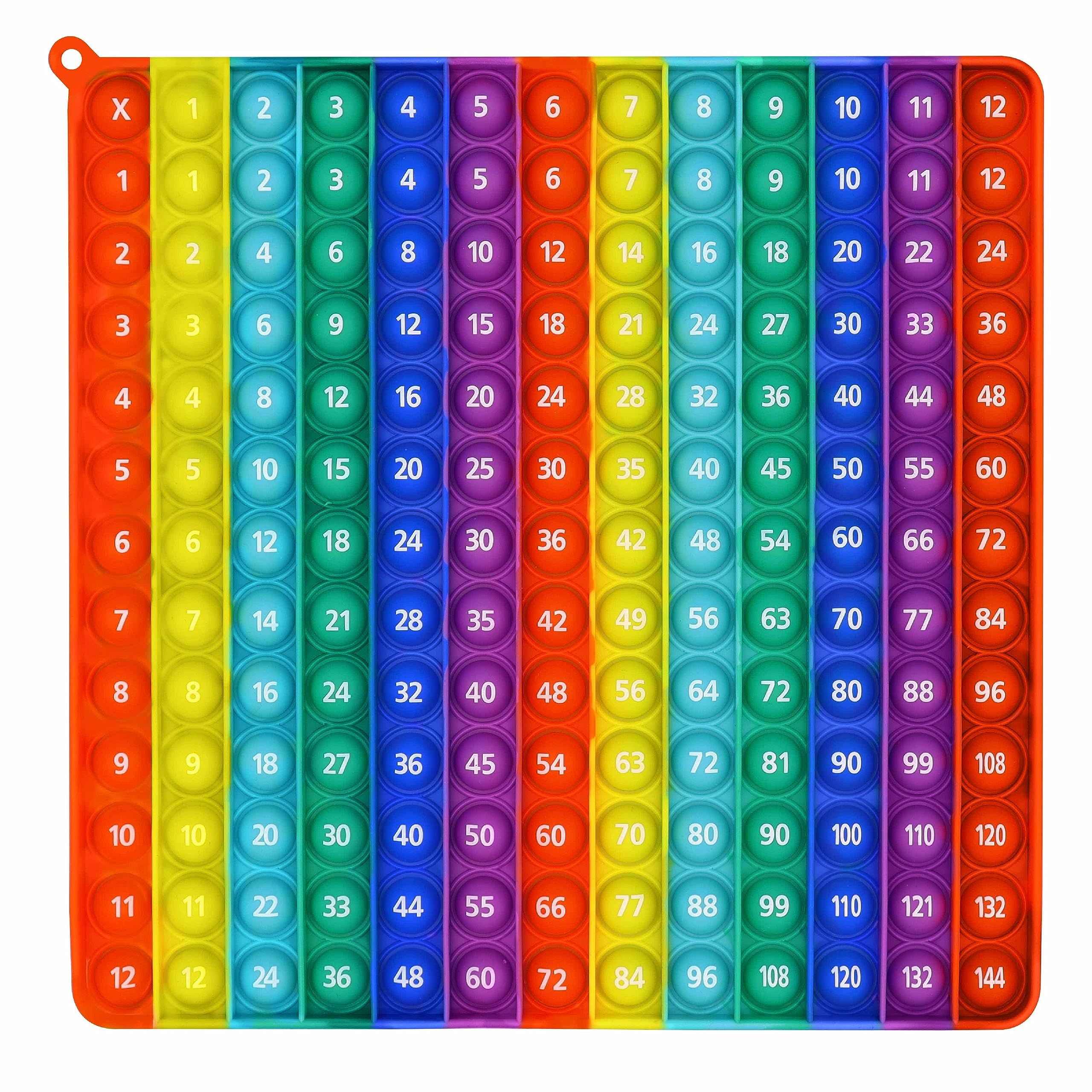 ENVFRI Multiplication Pop It Fidget Toy - 9.5 Inch Rainbow Math Sensory Tool for Classroom Learning | Multiplication Chart & Table Manipulatives for Teachers & Students | Fun Educational Stress Relief for Kids, ADHD & Autism Therapy