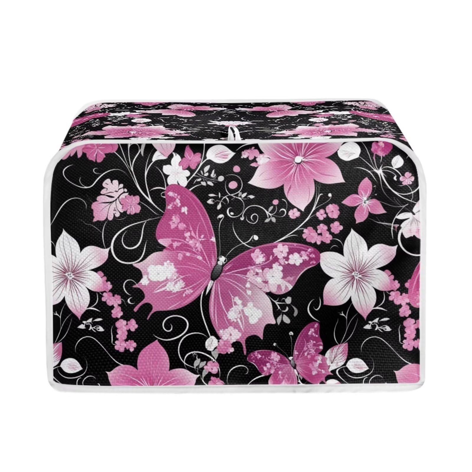 ZFRXIGN 2-Slice Toaster Cover - Flower Butterfly Design, Machine Washable Dust Cover for Toaster Oven - Purple Kitchen Appliance Protector for Home Decor | Perfect for Small Kitchens, Dorm Rooms & Gift Ideas