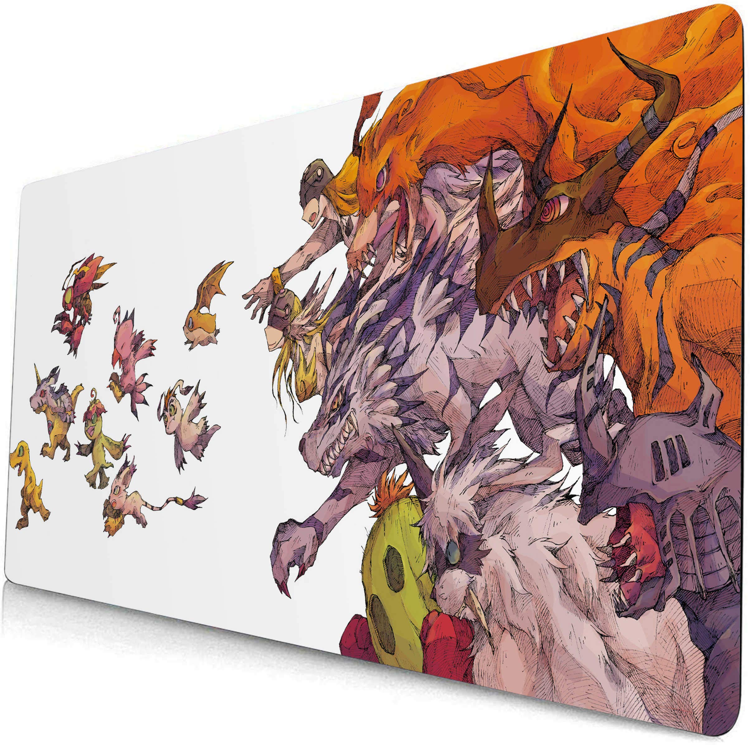Premium Digimon Mouse Pad - Large 90x40cm Gaming Desk Mat for Keyboard & Mouse - Digimon Adventure Themed Non-Slip Computer Pad - Perfect for Anime Fans, Gamers & Office Use