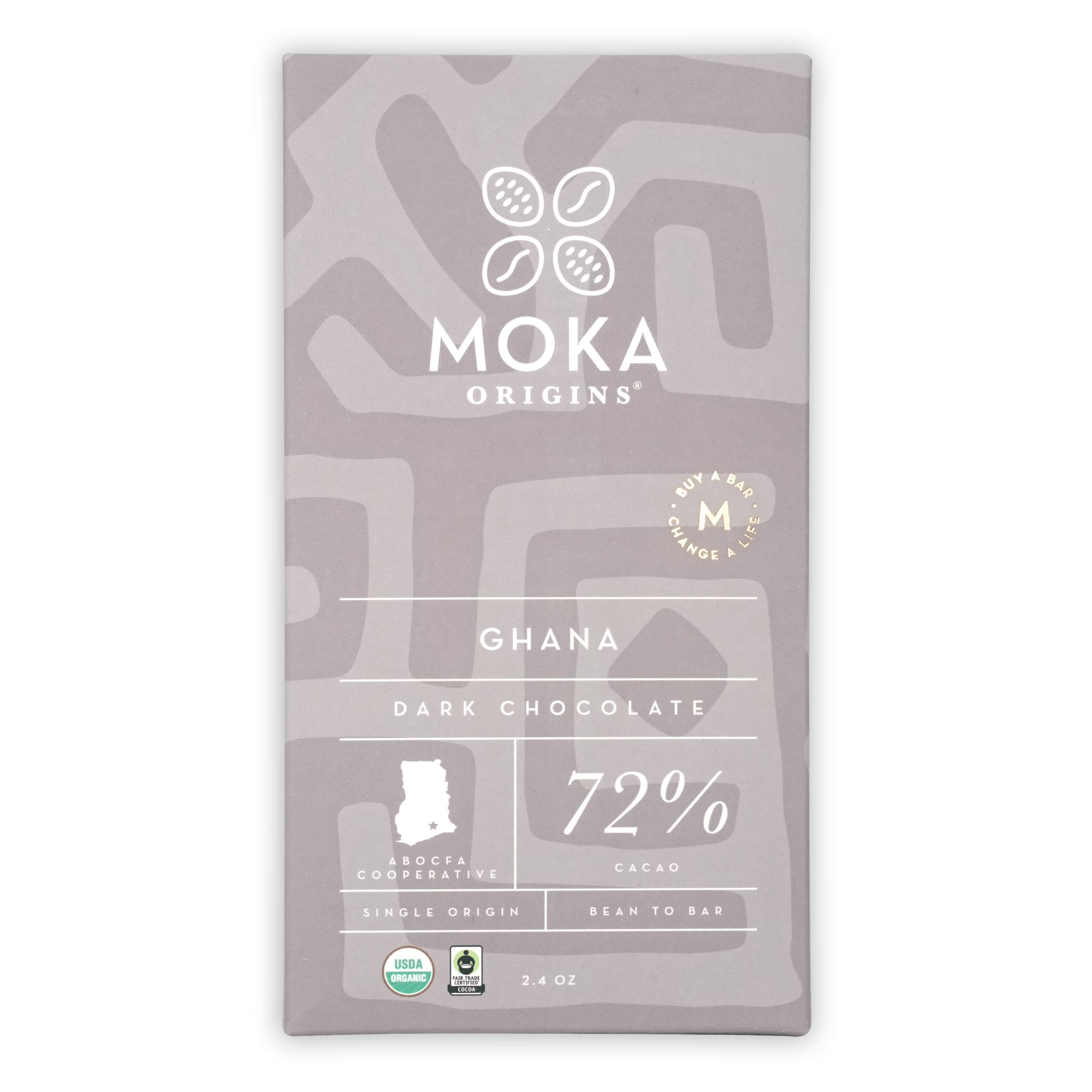 Premium Moka Dark Ghana 72% Cacao Chocolate Bar - Rich Flavor for Baking, Gifts & Healthy Snacking