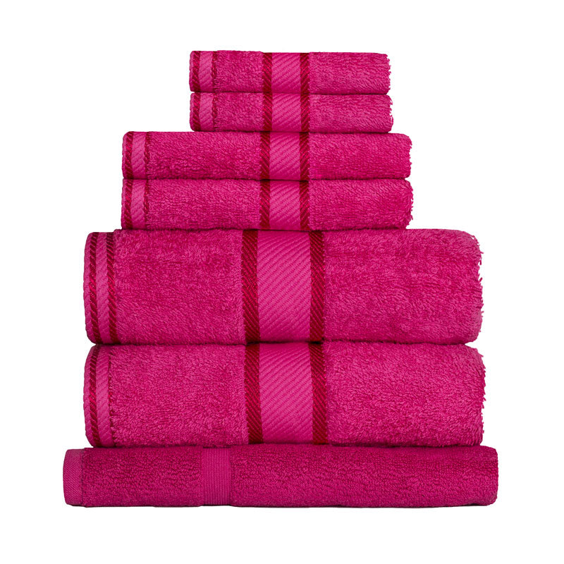 Premium 100% Cotton Bath Towel Set - 7pc Fuchsia Bath Sheets | Soft, Absorbent & Quick-Drying for Spa, Gym & Luxury Bathroom Use