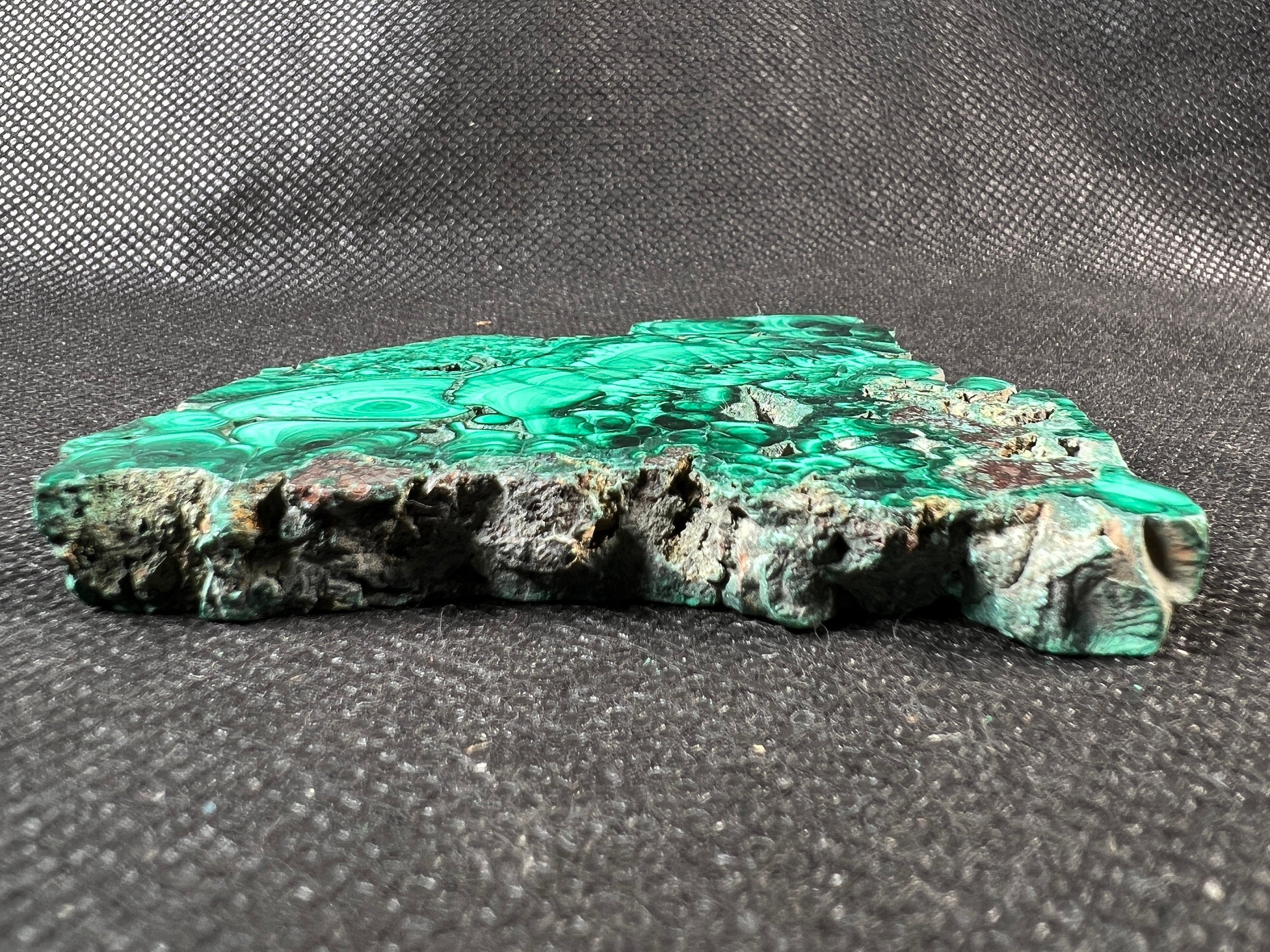 Premium MALACHITE Crystal Slab - Natural Green Malachite Stone for Jewelry Making, Unique Handcrafted Gift & Elegant Home Decor (50457) | Perfect for Crystal Healing, Meditation Spaces & Luxury Interior Design