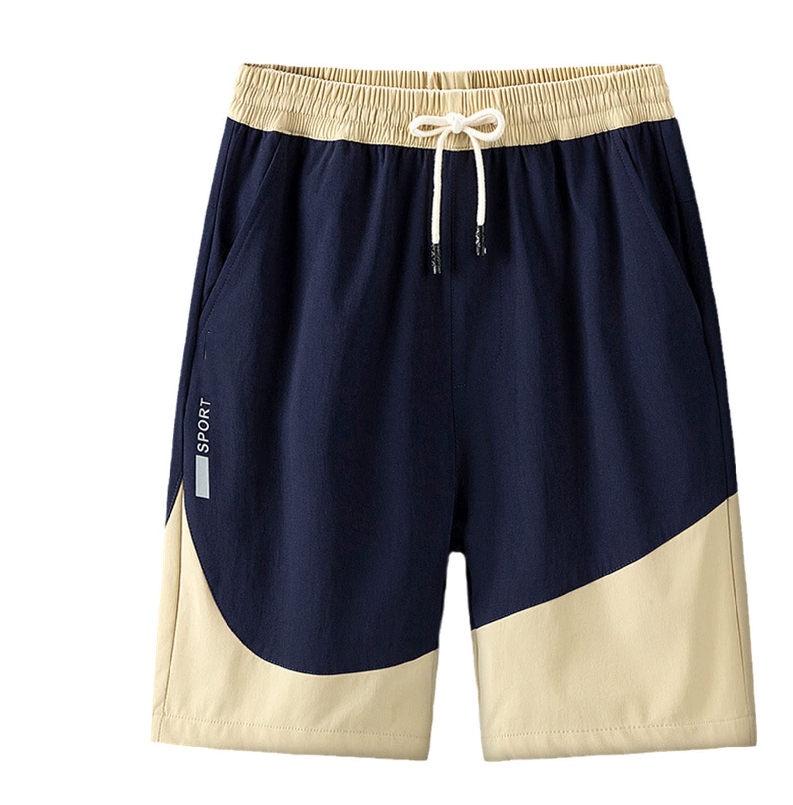 Men's Summer Patchwork Sports Shorts - Elastic Waist Streetwear & Skateboard Shorts - Large Size - Perfect for Casual Wear, Gym, and Outdoor Activities