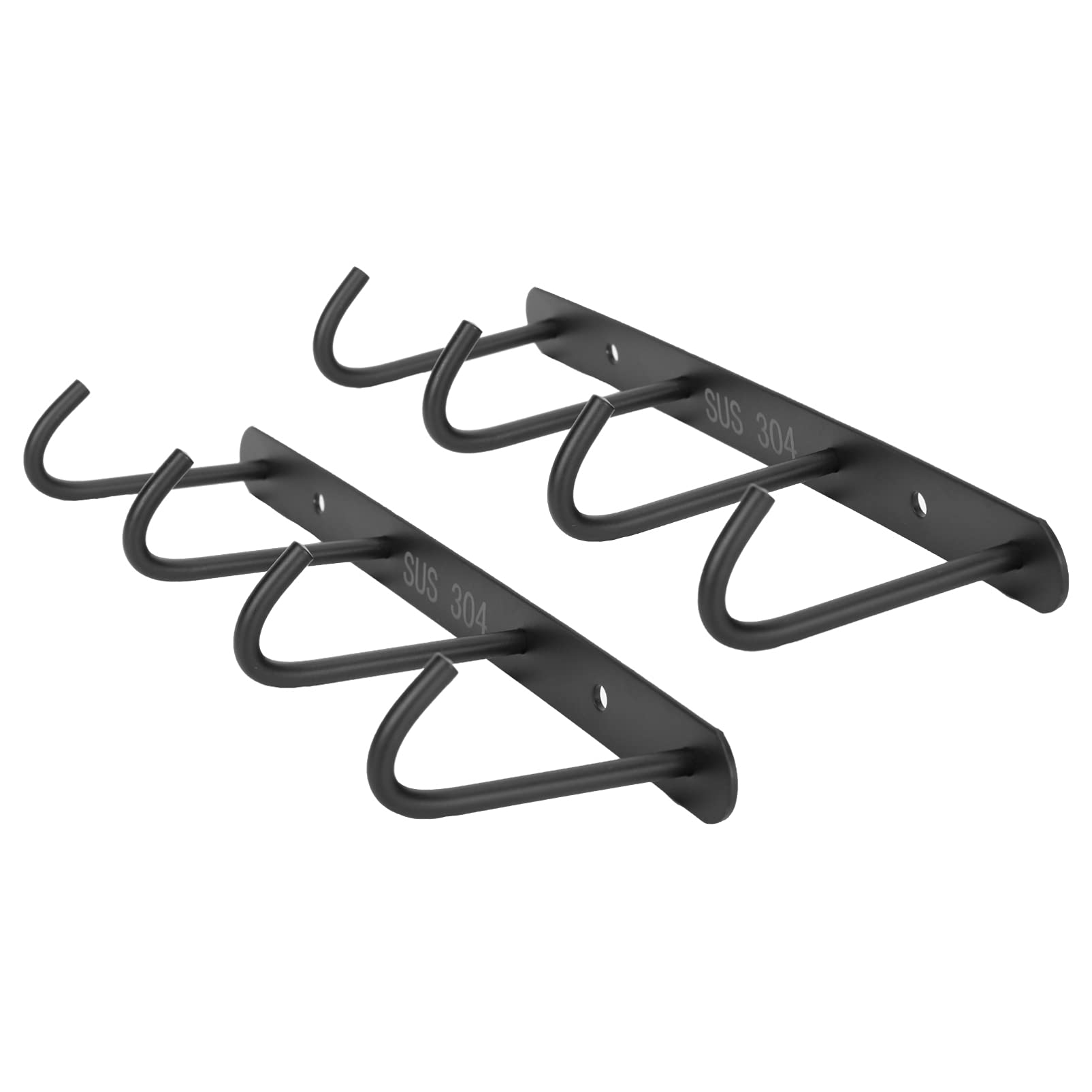 DOITOOL 2-Pack Black Under Cabinet Mug Hooks - Heavy Duty Coffee Cup Holder for Kitchen, Tea Cup Organizer, Utensil Display Hanger - Perfect for Small Space Saving & Stylish Kitchen Decor