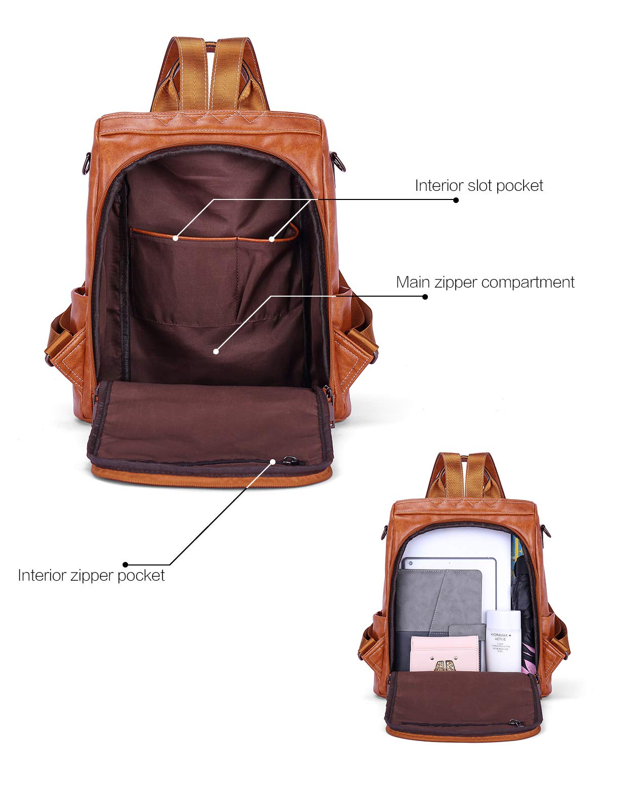 Telena Women's Anti-Theft PU Leather Backpack Purse with Tassel - Stylish Shoulder Bag for Travel, Work & Daily Use