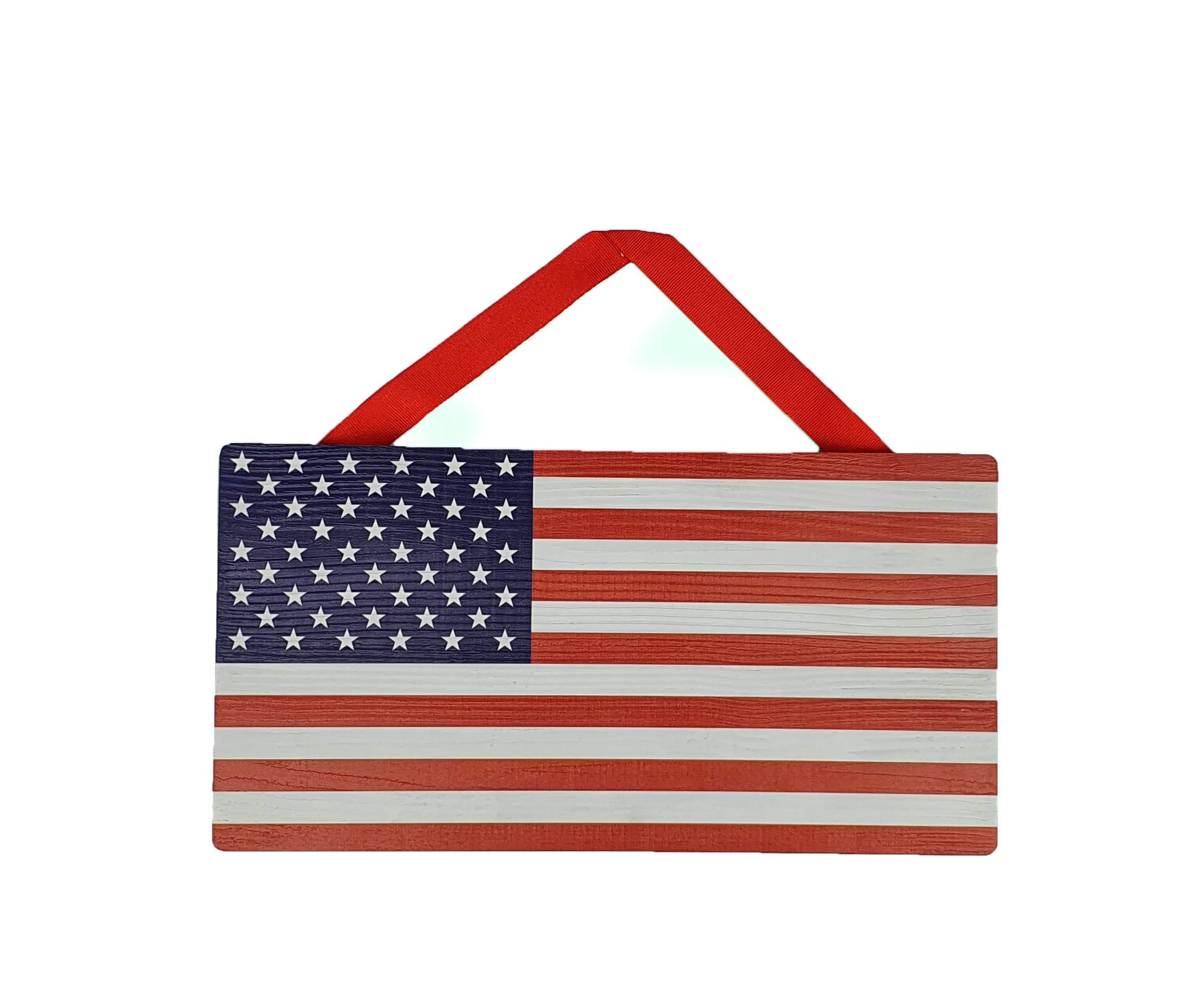 Handmade USA Flag Wooden Wall Decor - American Made Patriotic Home Decor for Living Room, Bedroom, Office & Gifts