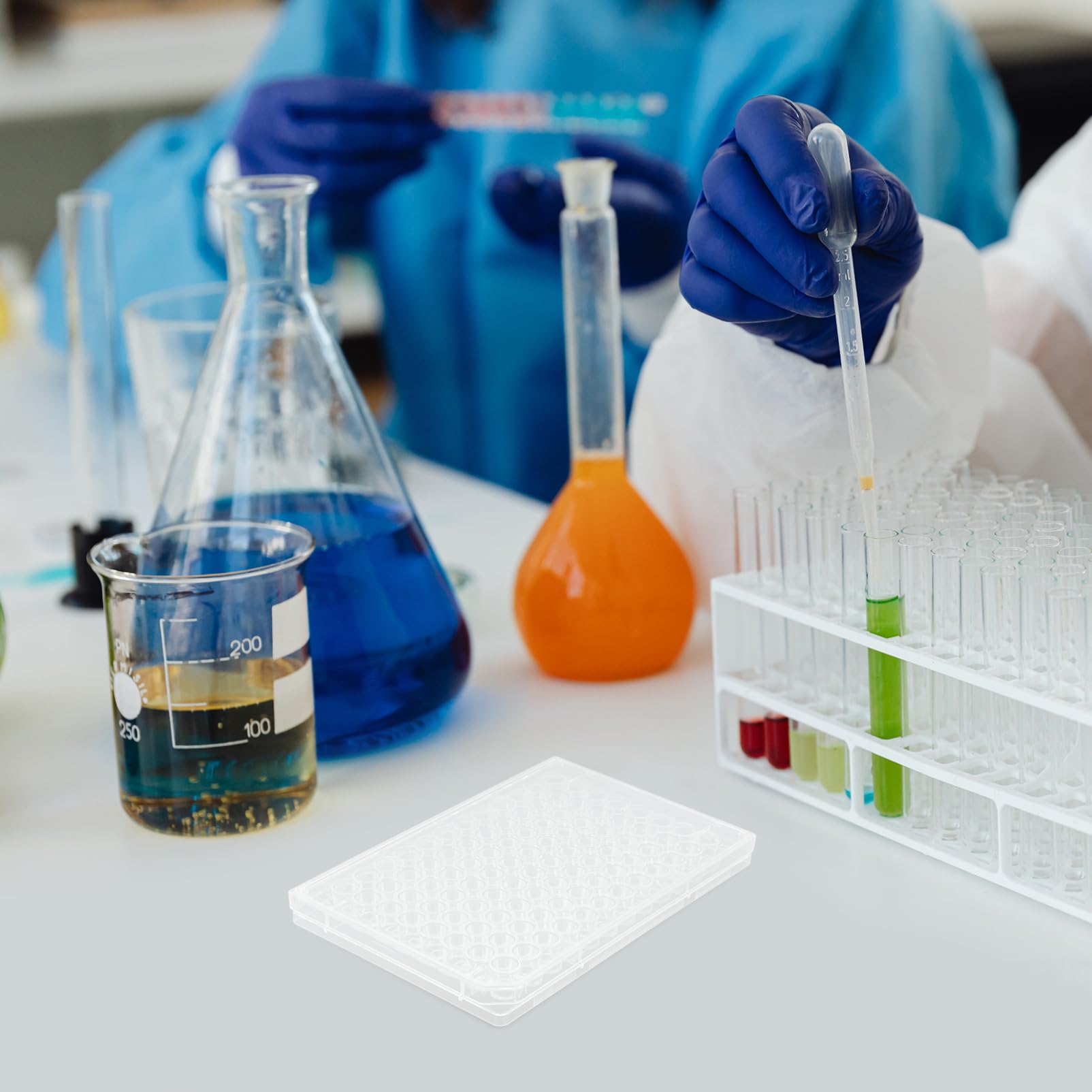 96-Well Tissue Culture Plate - 7mm Round Bottom Transparent Cell Culture Dish for Laboratory Experiments | Ideal for Cell Growth, Drug Screening & Chemical Reactions