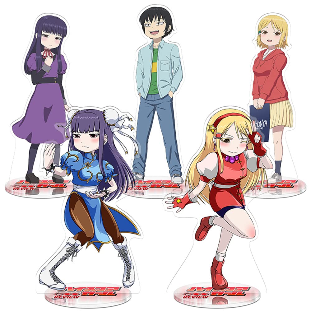 5PCS Japanese Anime Acrylic Standing Figures - Cute Desk Decor for Office, Gaming Room & Collection | Anime Action Figure Display for Fans & Gift Ideas