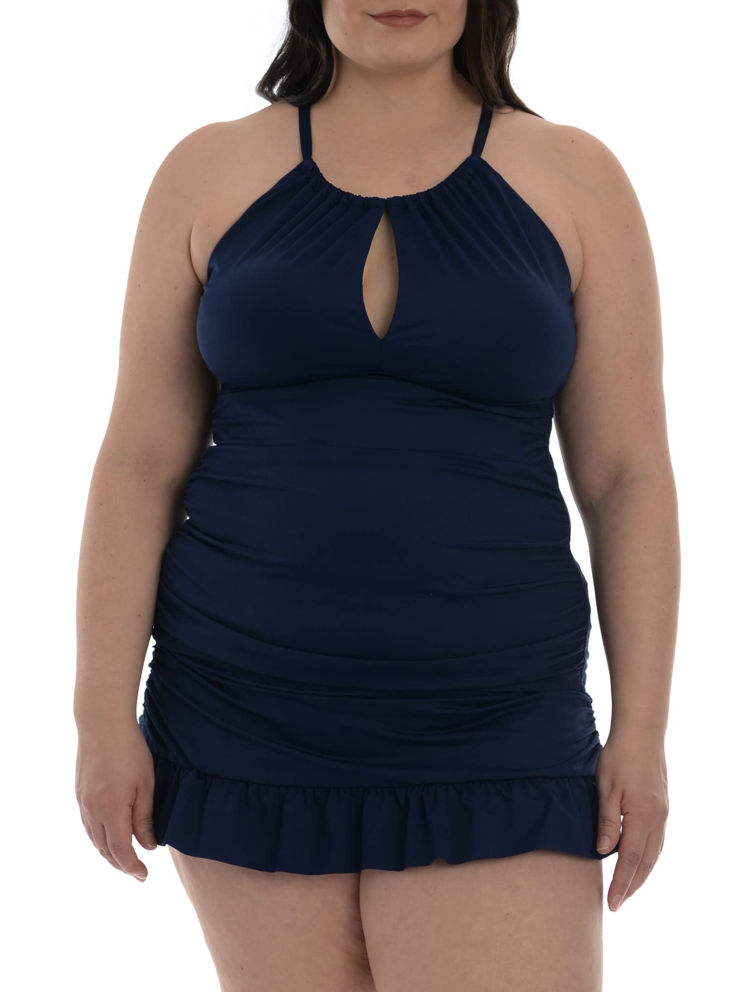 La Blanca Women's Island Goddess High Neck Keyhole Tankini Swimsuit Top - Sexy Swimwear for Beach Vacation & Pool Party