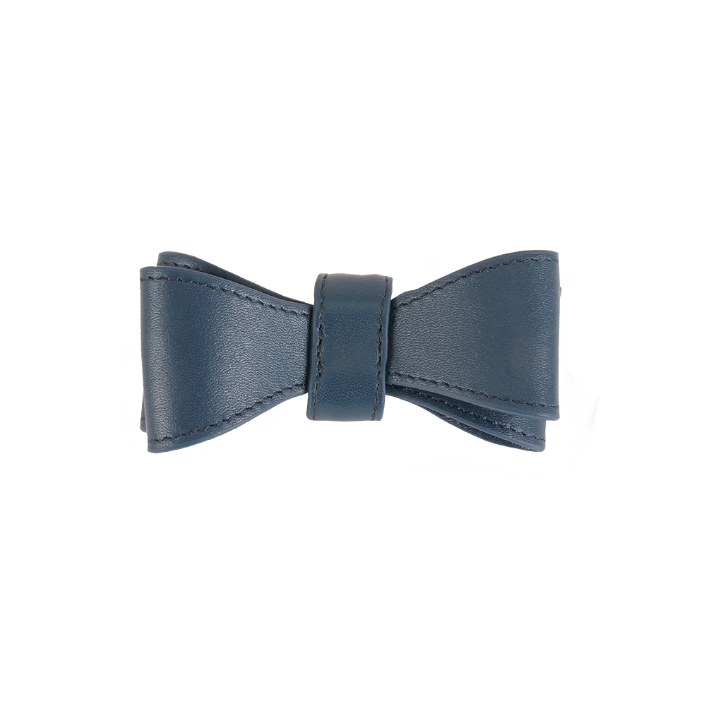 Stylish Navy Blue Leather Cat Bow Tie - Adjustable & Durable Pet Accessory for Kittens & Cats - Perfect for Photos, Parties & Special Occasions