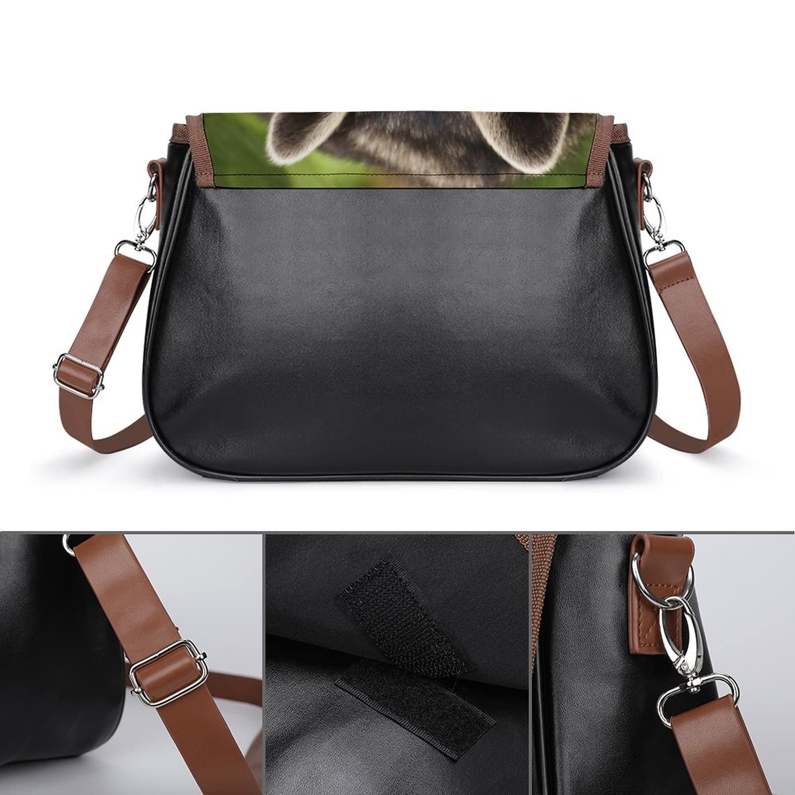 Cute Pink Fox Printed Leather Shoulder Crossbody Bag for Women - Medium Hobo Purse with Top Handle, Perfect for Work, Travel & Everyday Use