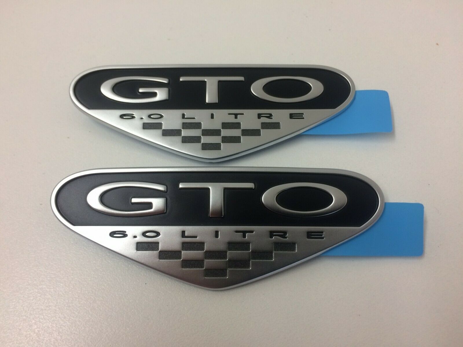 Genuine GTO Pontiac 2004-2006 Pair Front Fender Badges - 6.0L V8 Engine Emblems - Perfect for Car Restoration & Customization Projects