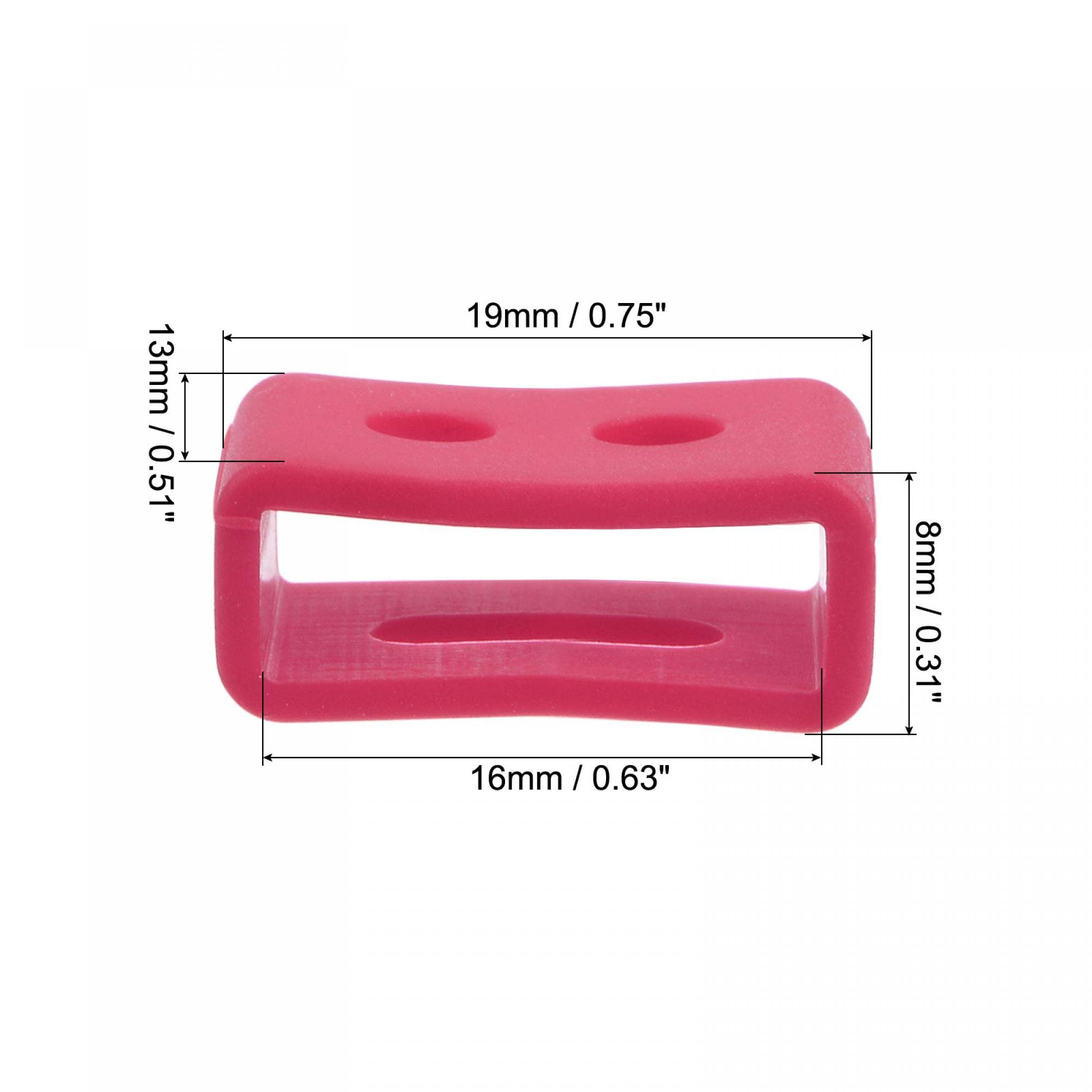 uxcell 16mm Dark Pink Silicone Watch Band Strap Loops - Replacement Fastener Rings & Watch Holder Keepers for Men Women (2 Pcs) - Perfect for Sports, Fitness & Casual Wear