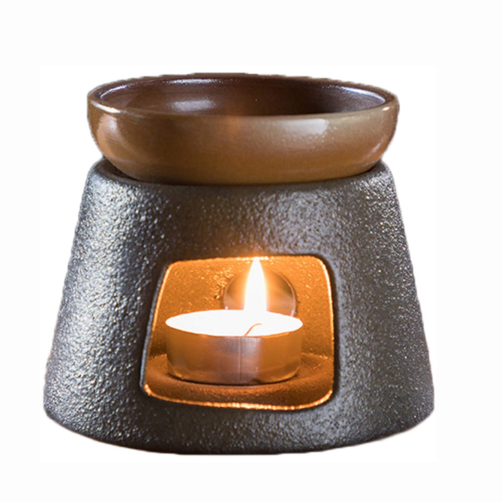 Ceramic Essential Oil Burner & Wax Warmer with Tealight Holder - Aromatherapy Diffuser for Home, Spa, Yoga, Meditation & Relaxation | Perfect for Creating Calming Atmosphere in Bedroom, Bathroom or Office