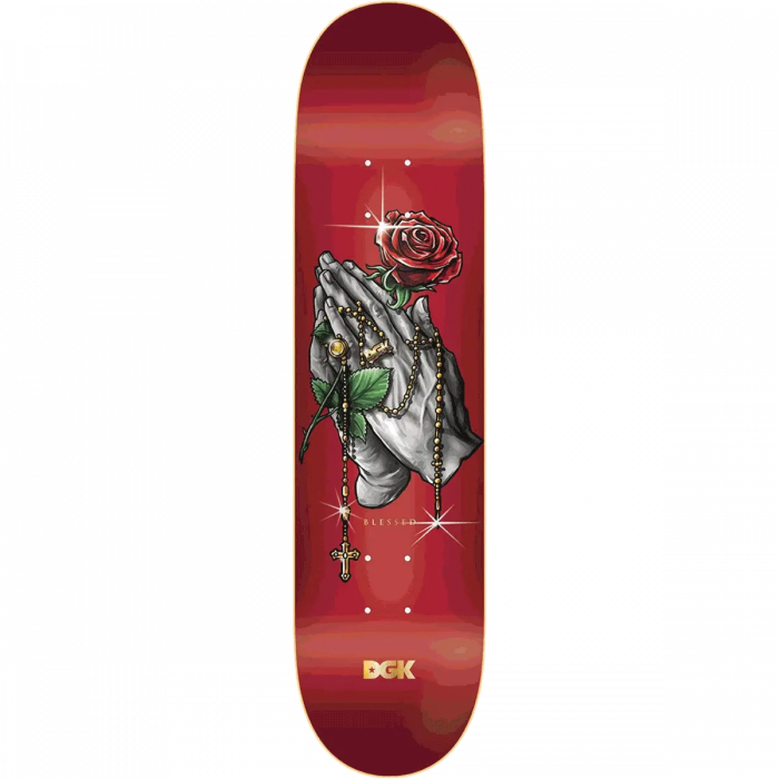 DGK Blessed Skateboard Deck 8.0 Red Lenticular - Premium Quality Skateboard for Street & Park Riding - Perfect for Skaters & Collectors