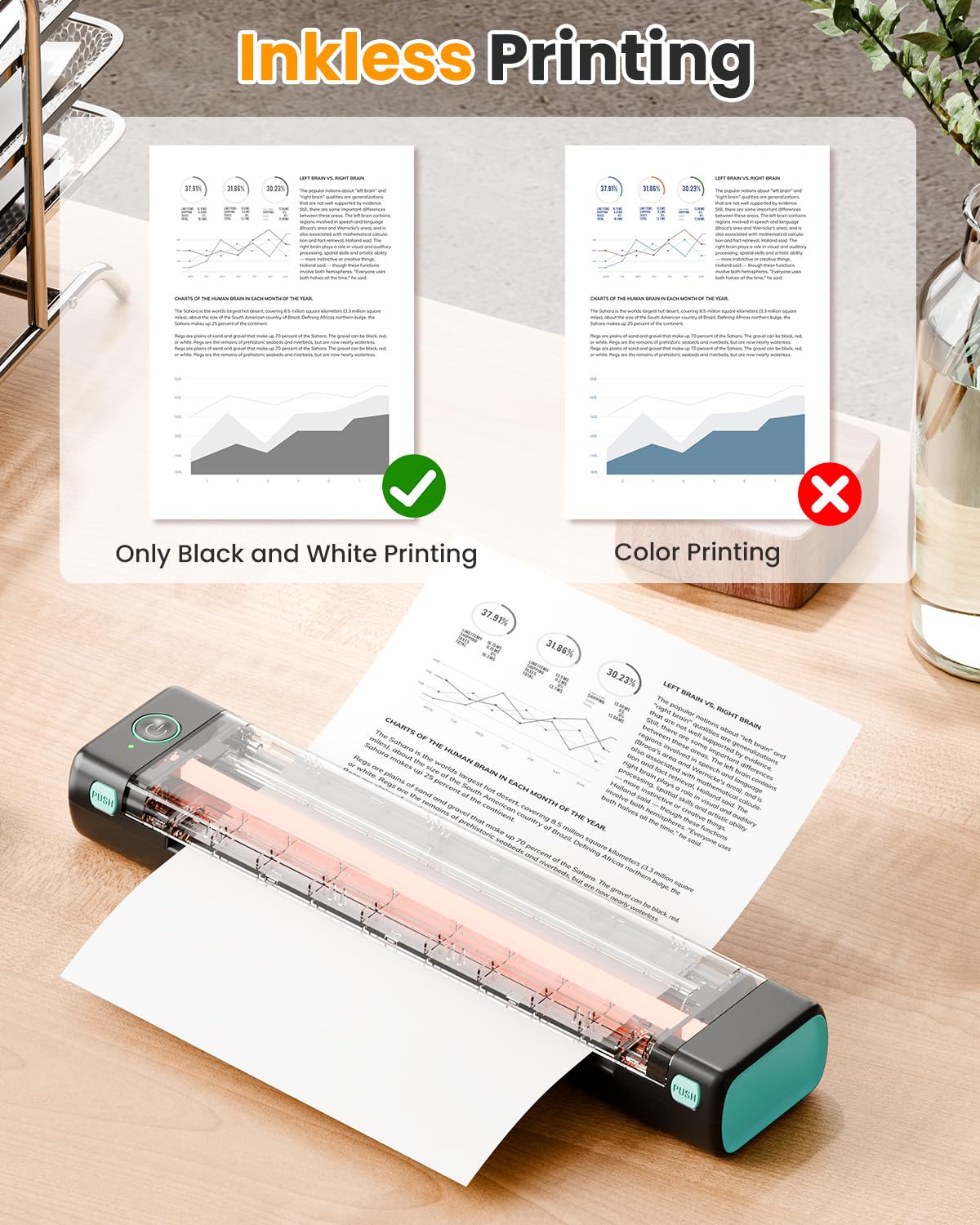 Phomemo M08F Pro Wireless Portable Thermal Printer - Inkless Bluetooth Printer for iOS, Android, PC - Supports 8.5