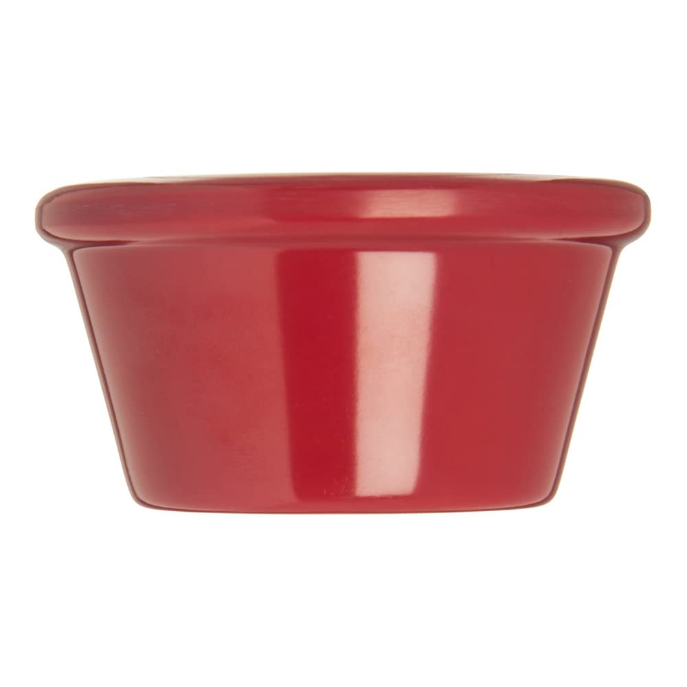 Carlisle FoodService 2 oz Smooth Ramekin Sauce Cup - Plastic Roma Red (72-Pack) for Restaurants, Cafeterias, Fast Food - Perfect for Condiments, Dressings, and Side Dishes
