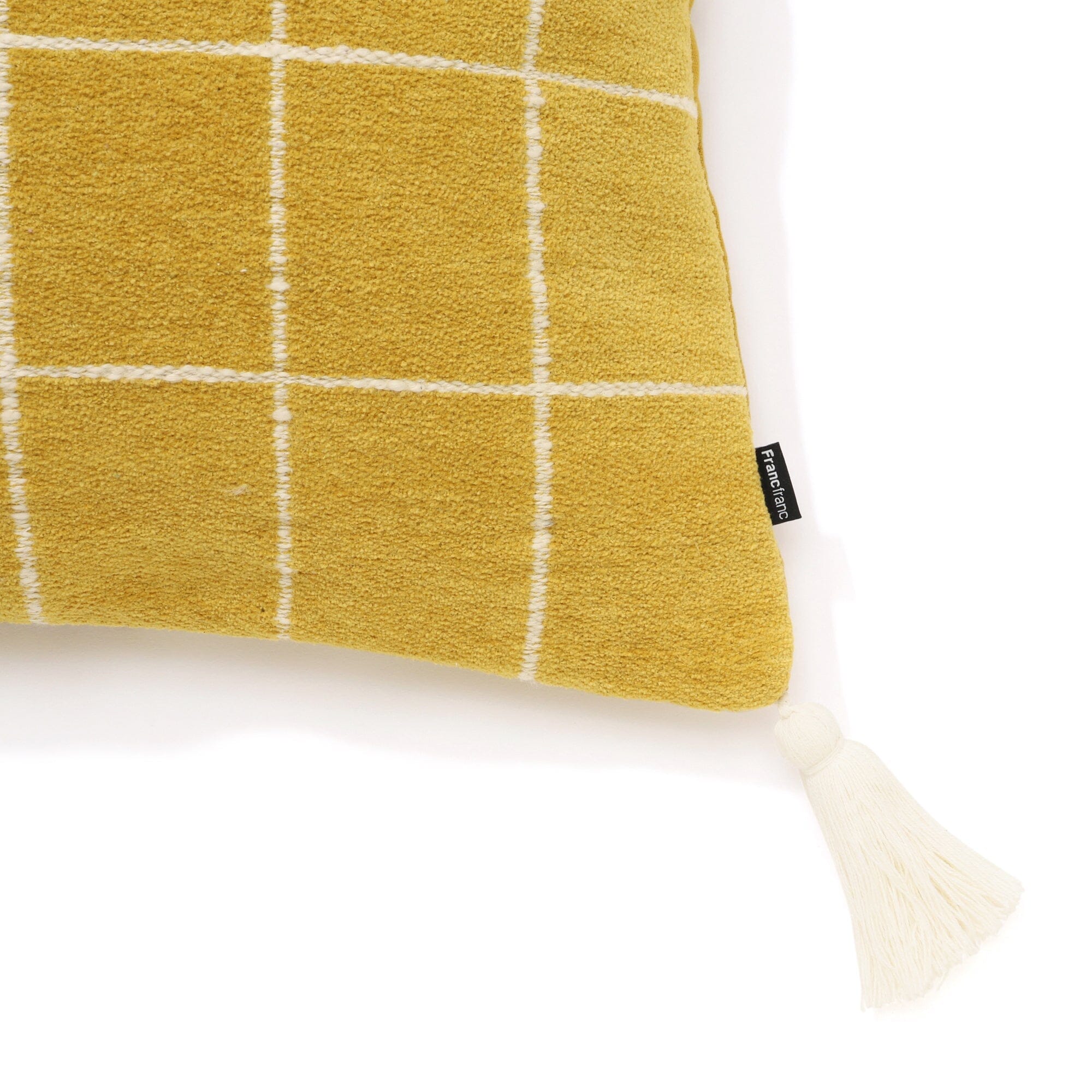 Yellow 18x18 Inch Tassel Cushion Cover - Soft Bohemian Decorative Pillow Case for Living Room, Bedroom, Sofa, and Home Decor