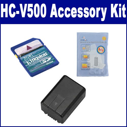 Panasonic HC-V500 Camcorder Accessory Kit with 2GB Memory Card, Cleaning Kit & 180min Battery - Perfect for Travel Vlogging, Family Events & Outdoor Filming