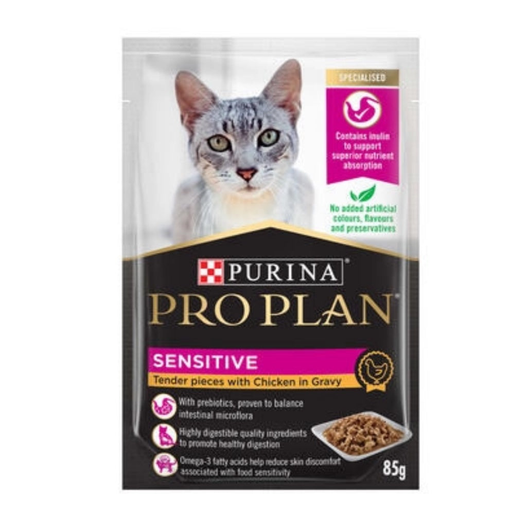 Purina PRO PLAN High Protein Wet Cat Food Pouches - Grain Free, 85g (3 oz) - Tuna & Salmon Recipe - Supports Immune Health & Digestion - Perfect for Adult Cats, Picky Eaters & Hydration Boost