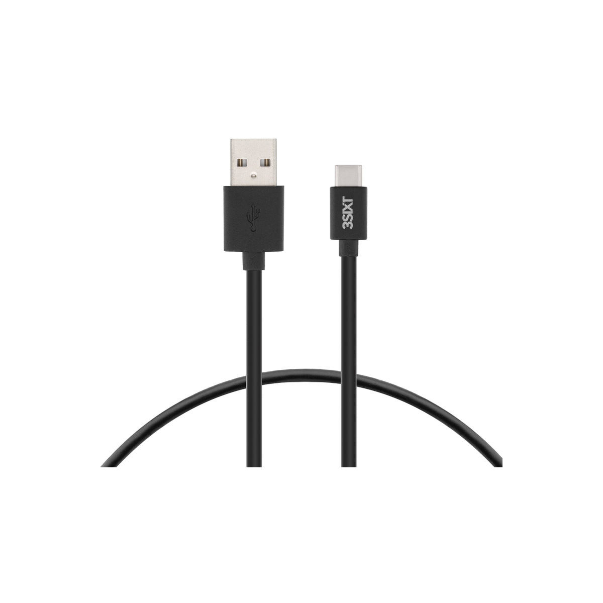3sixT USB A to USB C Charging & Sync Cable - 3.3ft (1m) Fast Charging Cord for Smartphones, Tablets & More - Durable Black Cable for Home, Office & Travel
