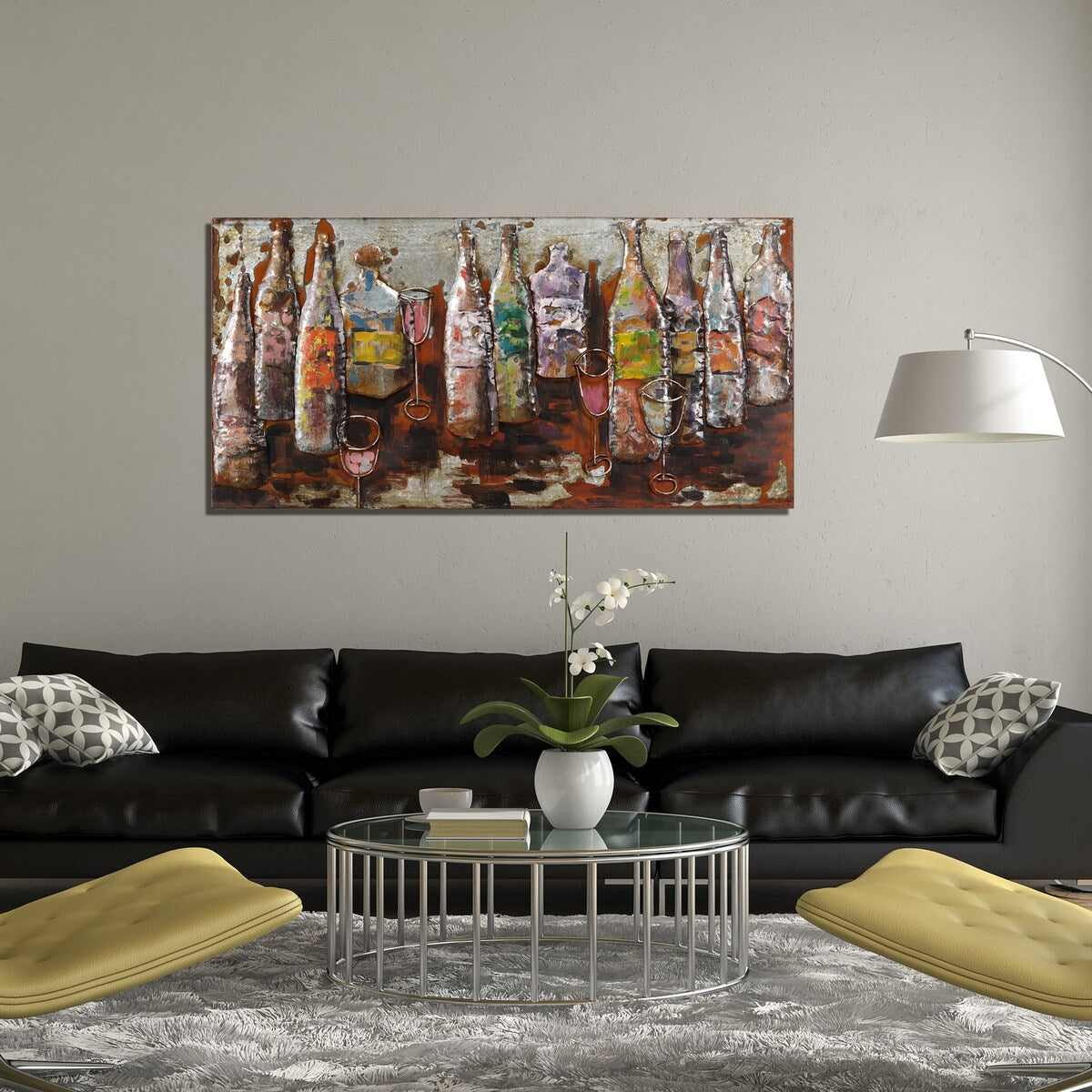 Hand-Painted 3D Mixed Media Wall Art - 5 O'Clock Design - Unique Iron Wall Decor for Living Room, Bedroom & Office - Perfect for Home & Office Décor