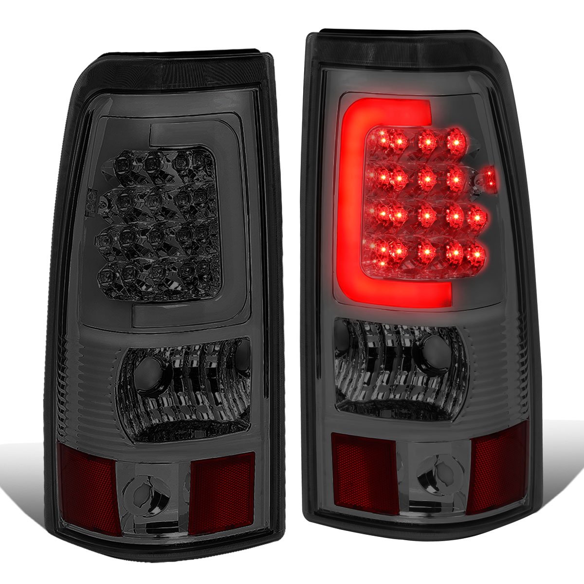 Auto Dynasty 3D LED Tail Brake Lights for Chevy Silverado & GMC Sierra Fleetside - Chrome Housing Smoked Lens - Enhanced Visibility & Style for Night Driving & Off-Road Adventures