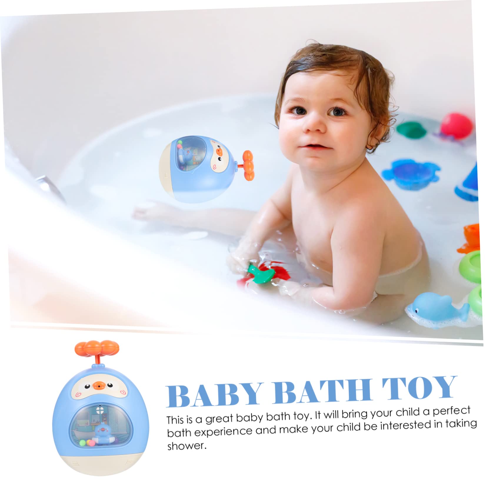 Vaguelly 3-Piece Tumbler Toy Set - Animal Shaped Bath & Beach Water Play Toys for Kids - Sky Blue ABS Plastic - Perfect for Pool, Bathtub & Outdoor Water Play