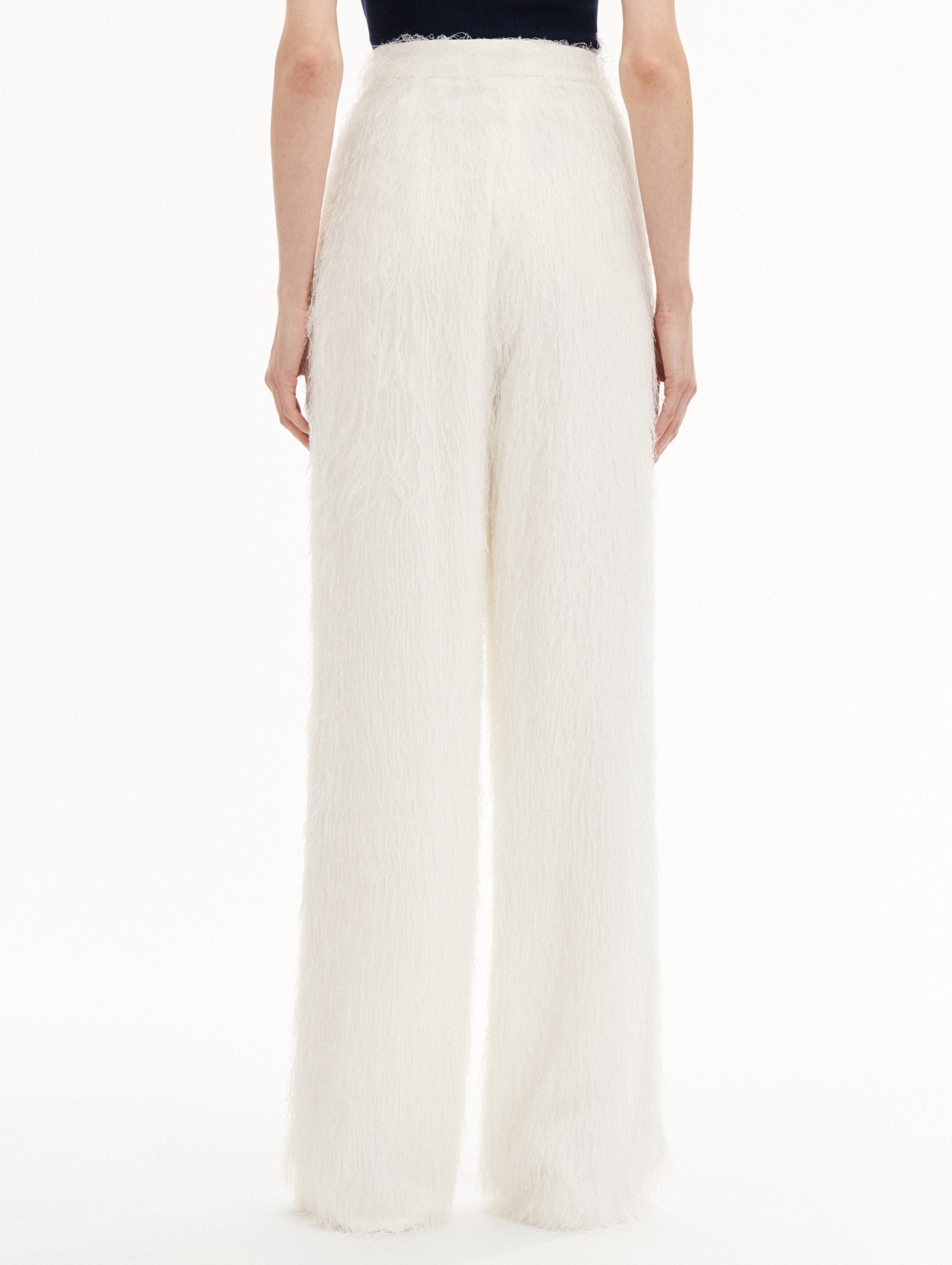 Stylish Fringe Fil Coupé Wide Leg Pants for Women - Boho Chic High Waisted Palazzo Trousers for Casual Outings & Festivals