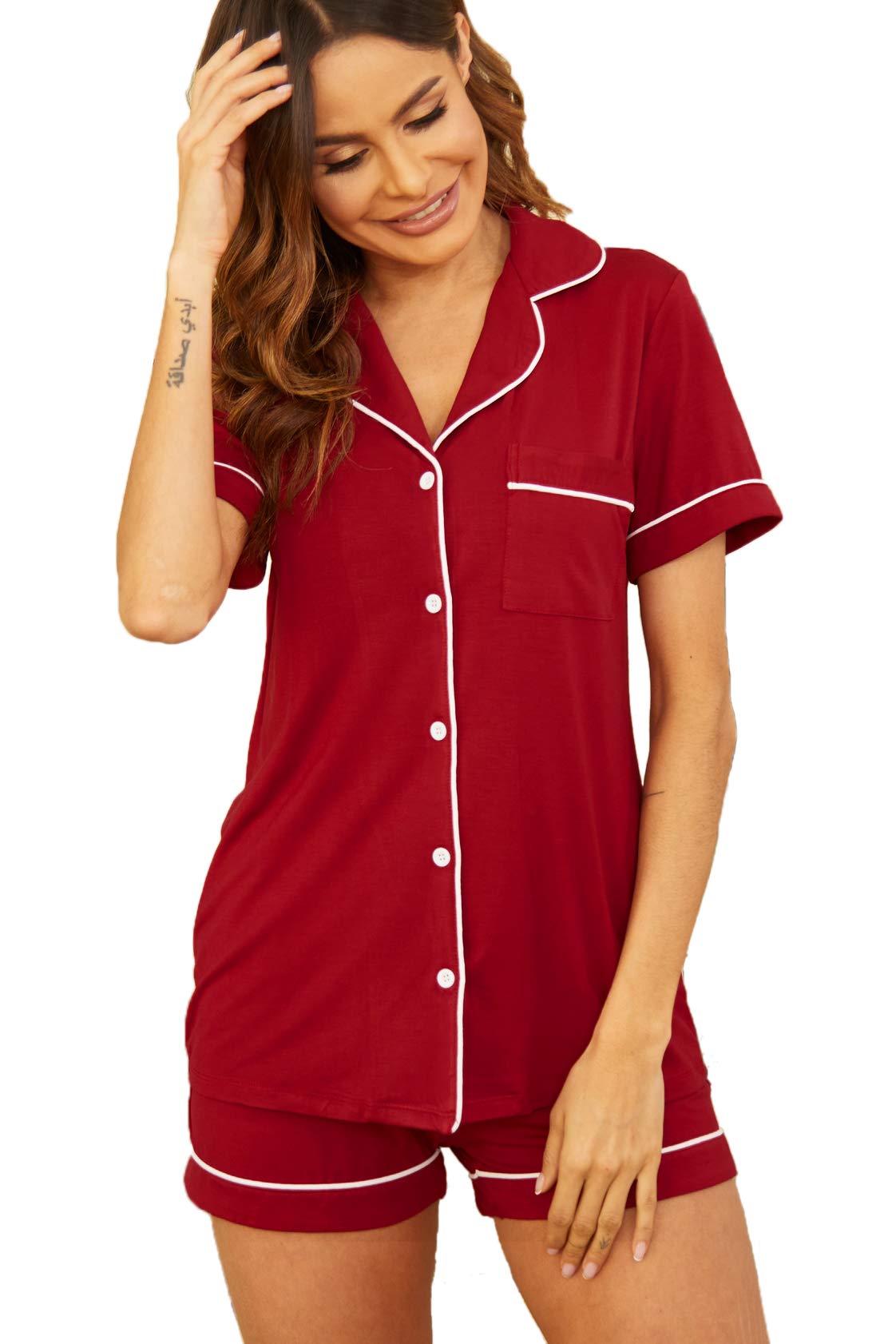 Women's Soft Long Sleeve Button Down Pajama Set - Comfy Sleepwear & Lounge PJS for Nighttime Relaxation, Cozy Home Wear & Gift Giving